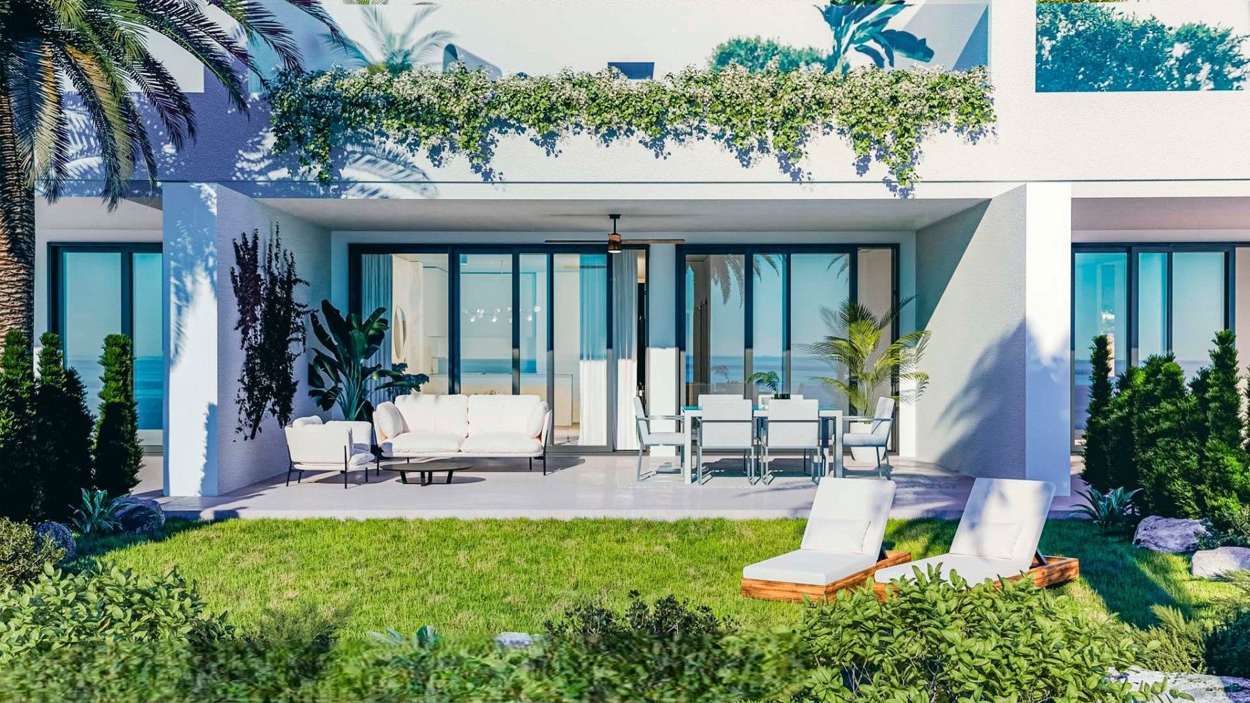 Open-plan living area in 3-bedroom penthouse, El Higuerón, Fuengirola