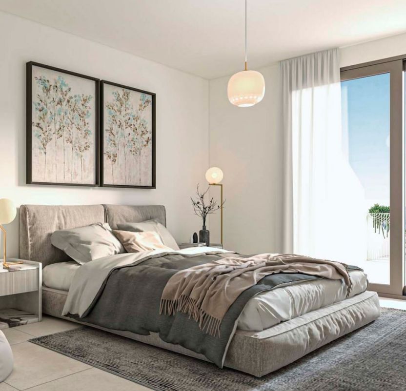 Interior detail of open-plan living space, 3-bedroom penthouse, El Higuerón