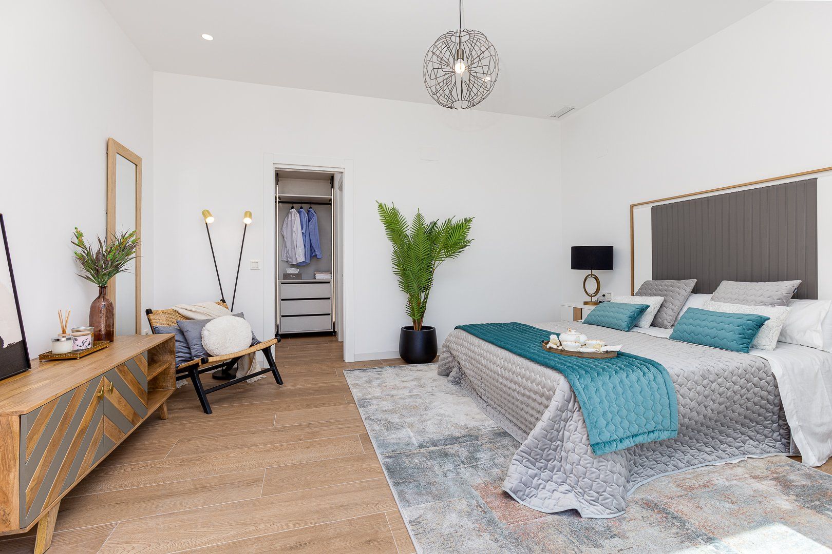 Interior render of living space, 3-bedroom villa, Golf Bahía