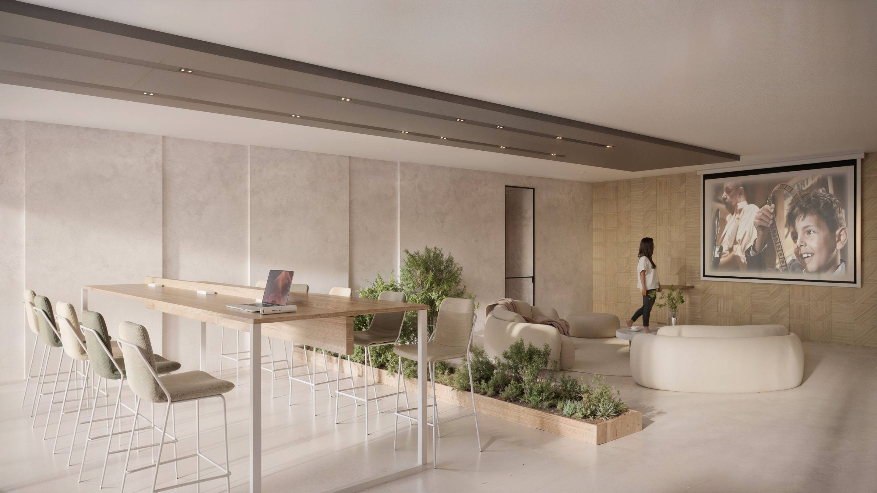 Side elevation of new-build apartment block, La Nucia Pueblo