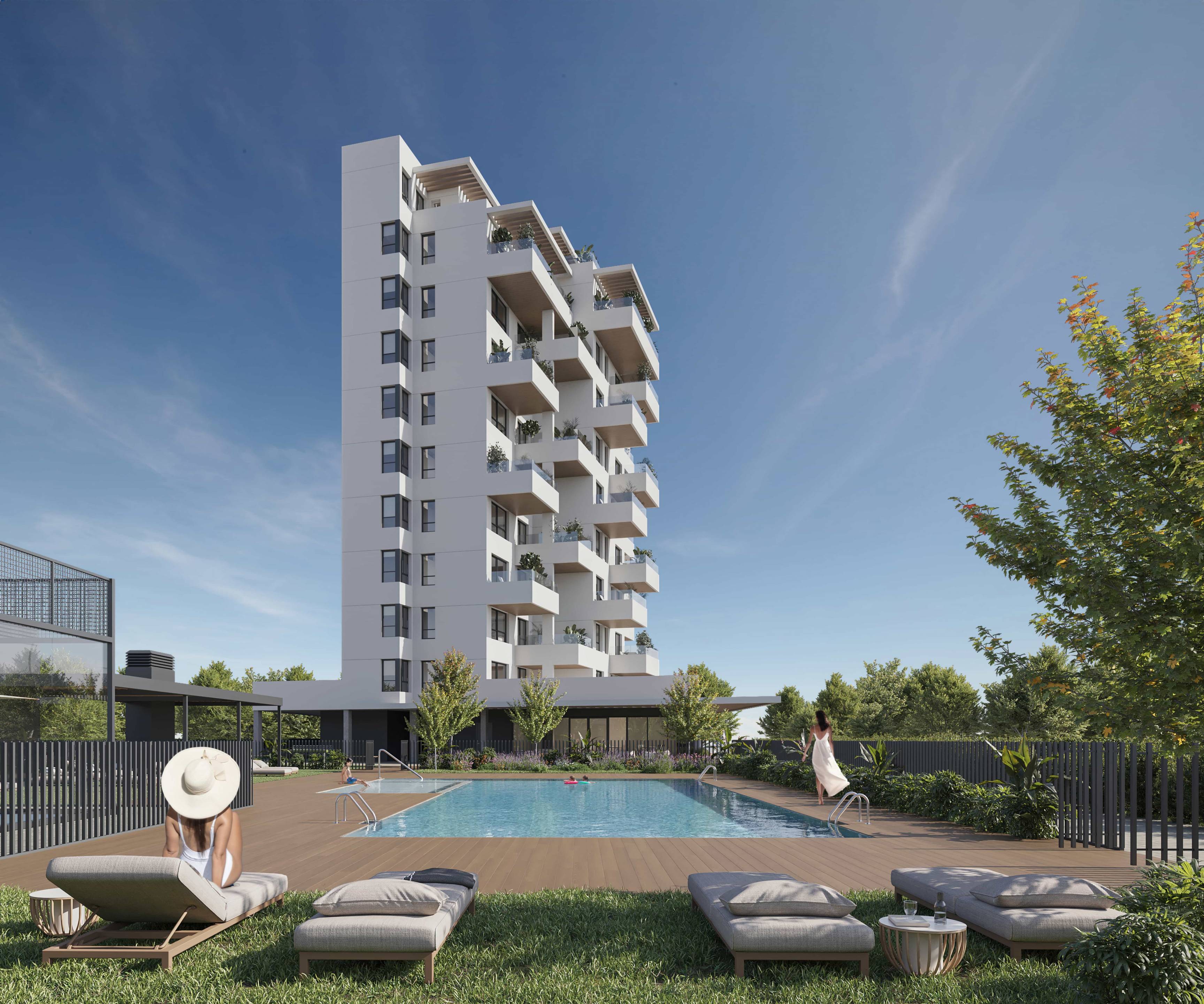 Kitchen with fitted appliances in 2-bedroom new-build apartment, Playa de Fossa-Levante, Calpe