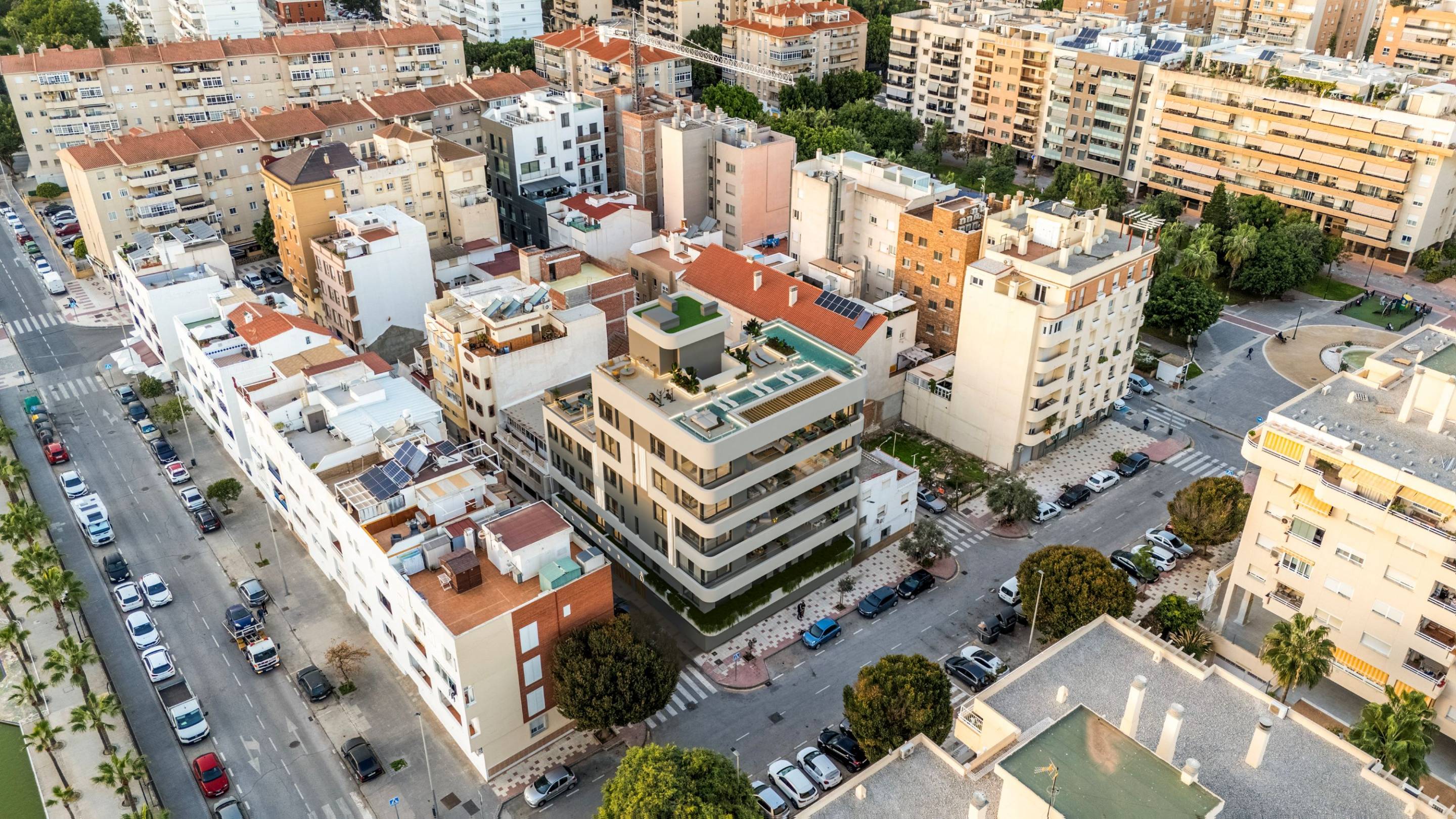 Communal pool area of new-build development, Girón-Las Delicias-Pacífico, Málaga