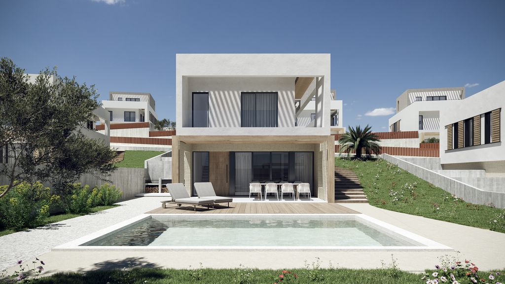 Driveway and entrance to new-build villa, Camporrosso Village