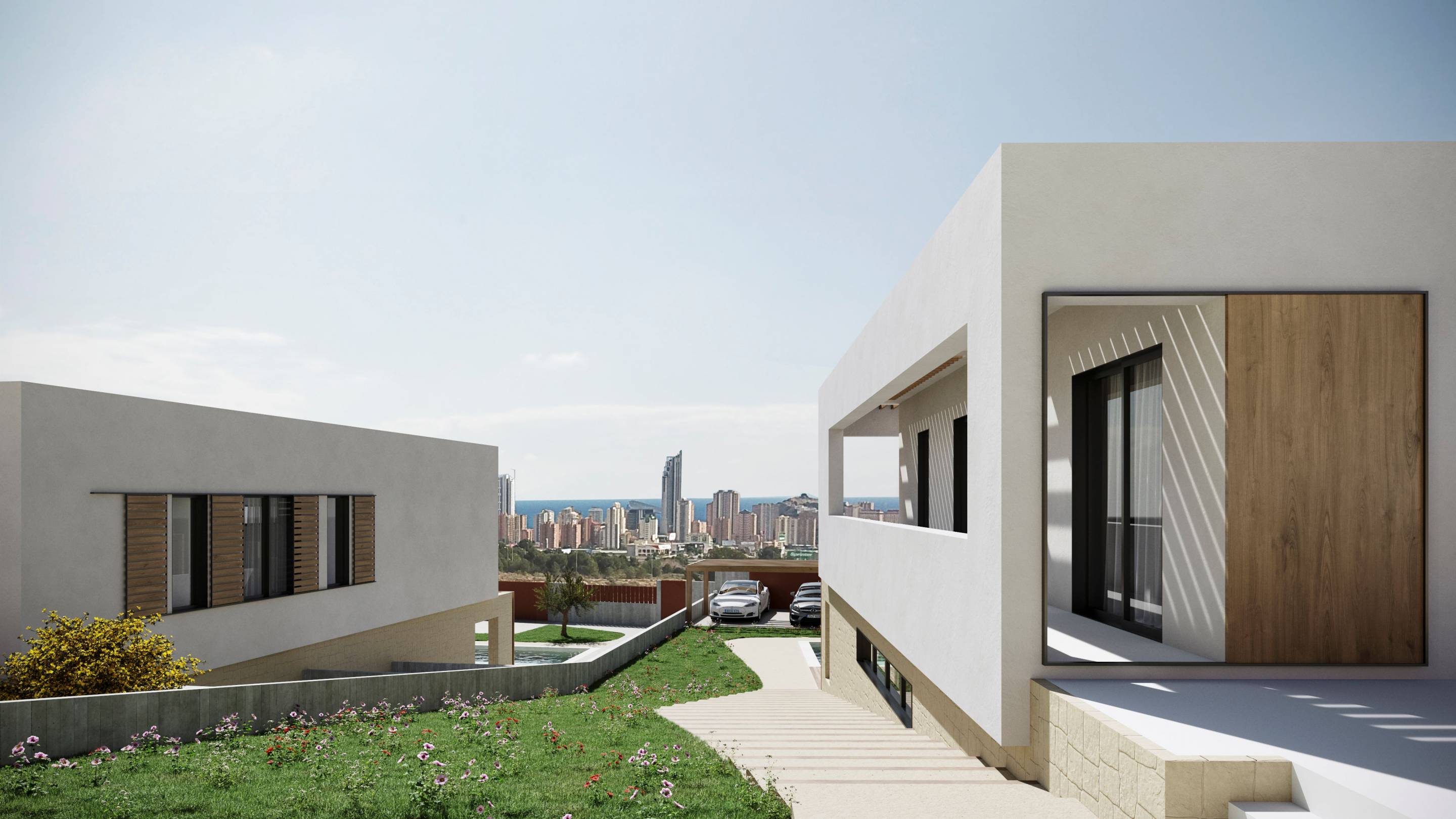 Plot boundary and landscaping area, new-build villa, Camporrosso Village