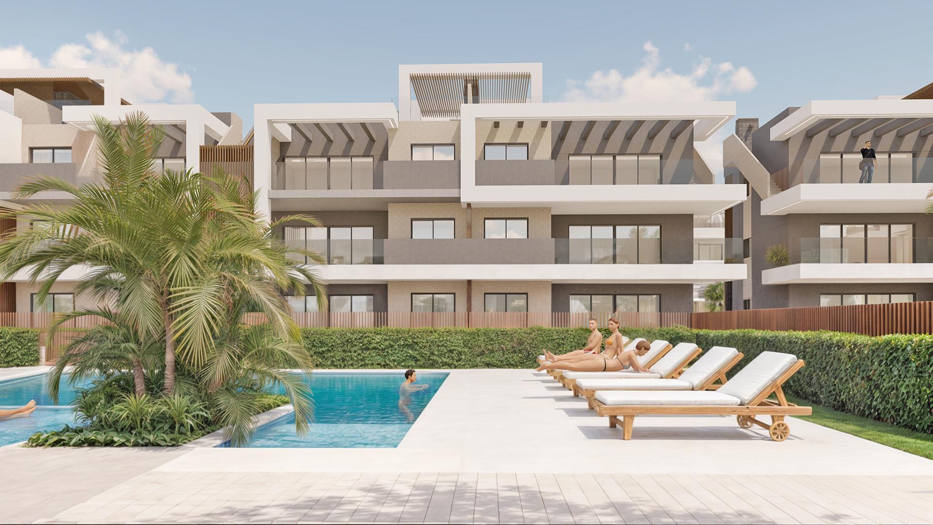 Kitchen worktops and storage units in new-build penthouse, La Torre de la Horadada