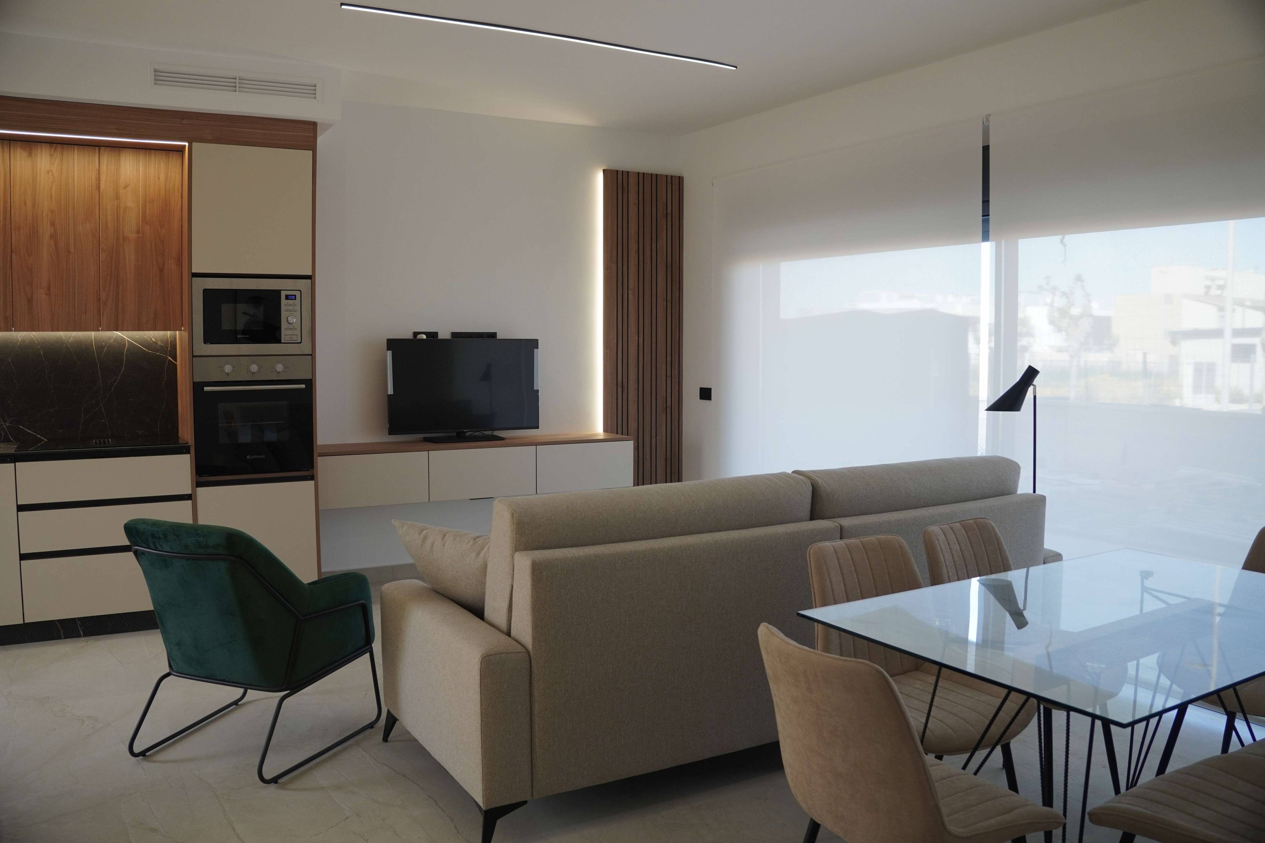 Open-plan kitchen and living space with natural light, La Torre de la Horadada