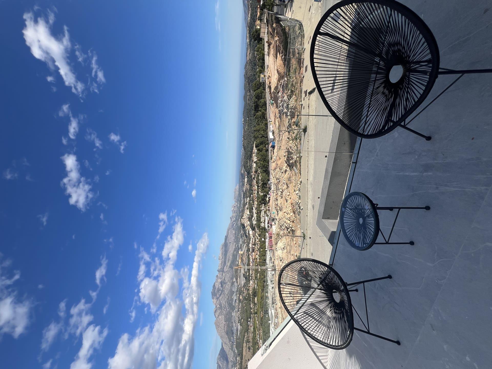 View from solarium in new-build townhouse, Pla de Cantal, Polop