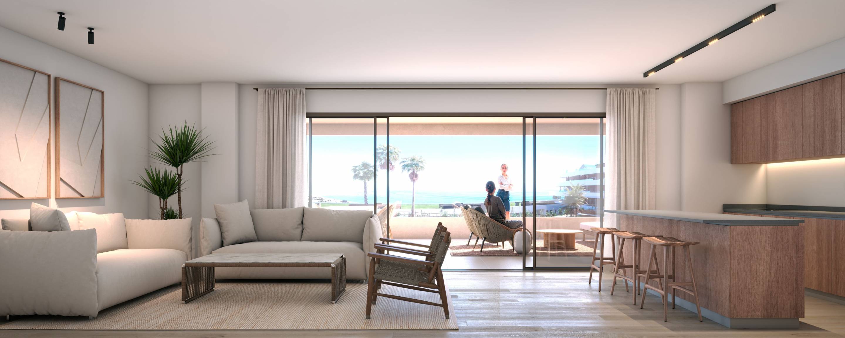 Bathroom with shower in 3-bedroom new-build apartment, Bahía de las Rocas