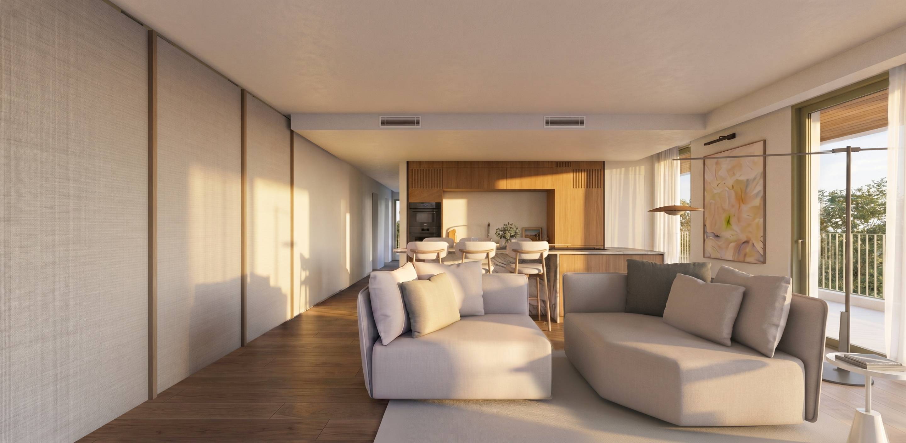 Kitchen worktop and cabinetry detail in penthouse, La Calerita, Fuengirola