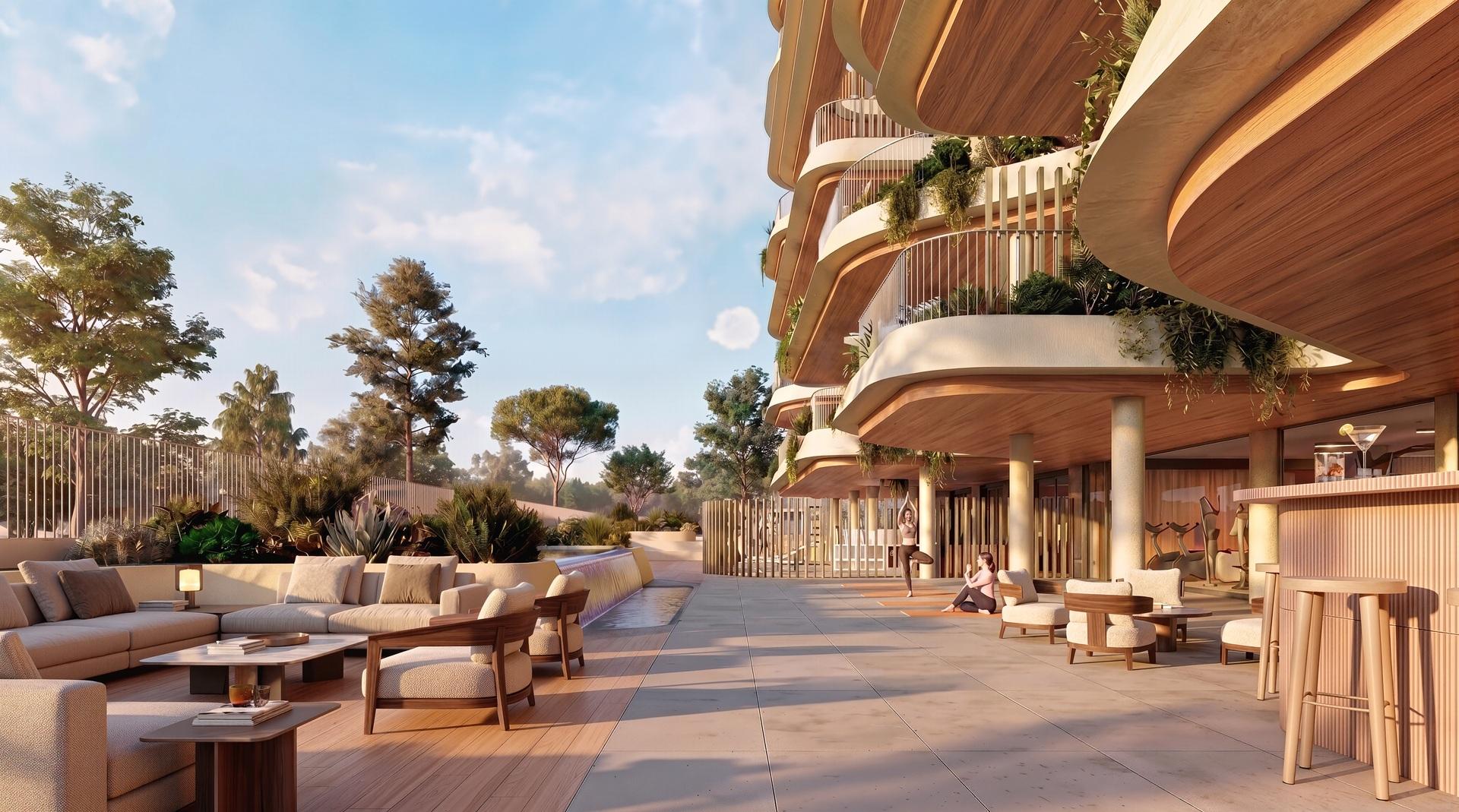 Bedroom with built-in storage in 4-bedroom penthouse, La Calerita