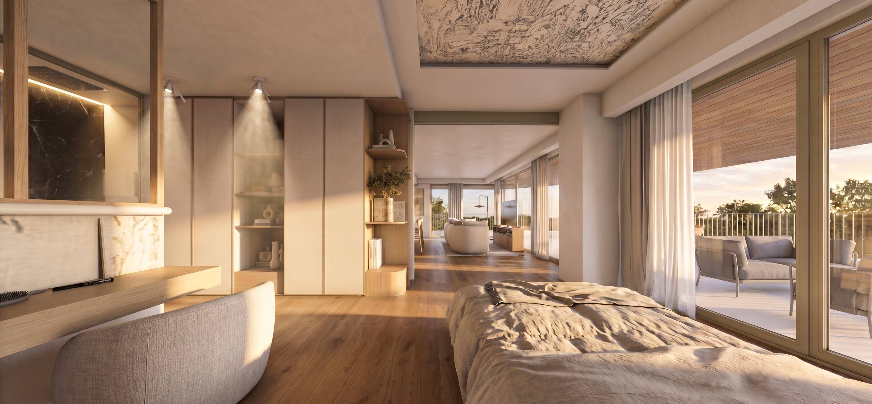Bathroom with shower and tiling in 4-bedroom penthouse, La Calerita