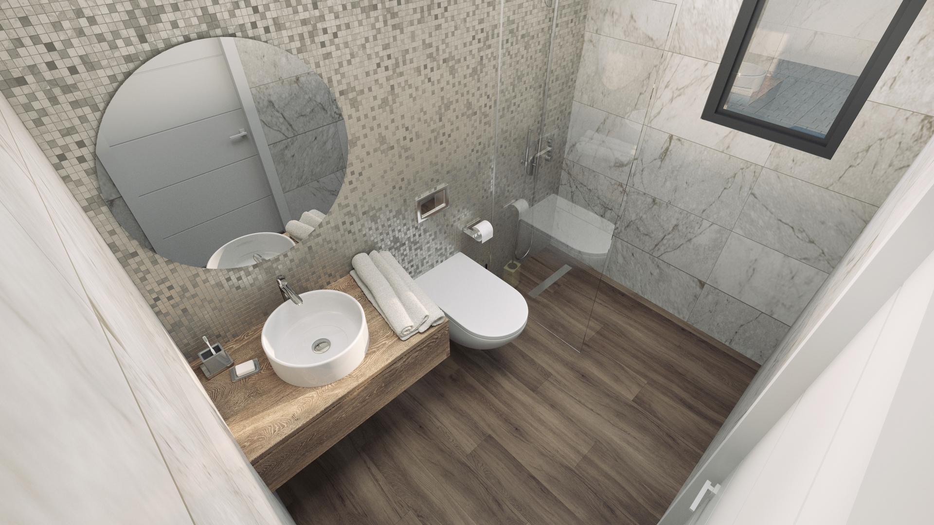 Family bathroom in new-build villa, Golf Puig Campana