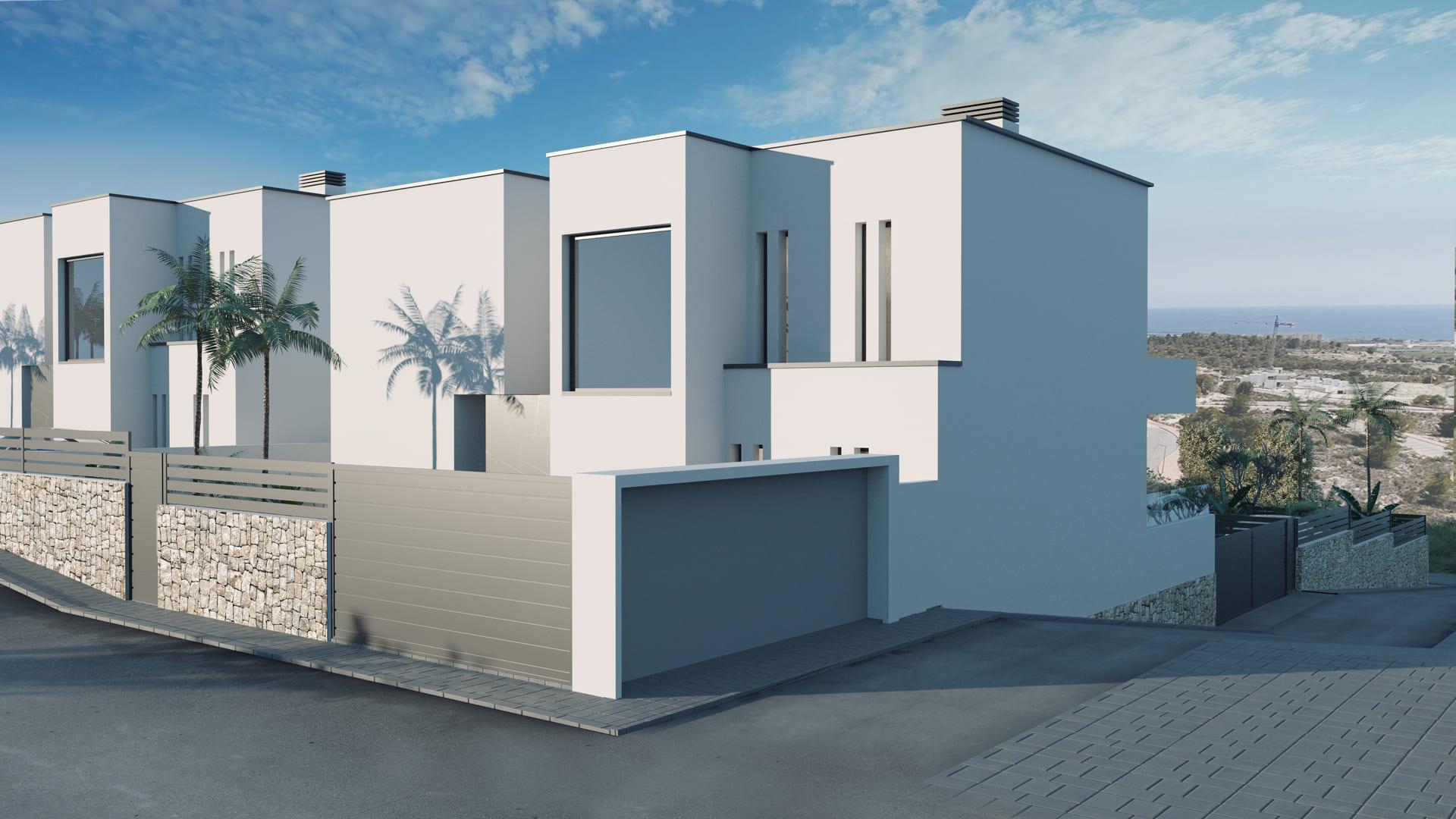 Site plan showing 478m2 plot, new-build villa, Golf Puig Campana