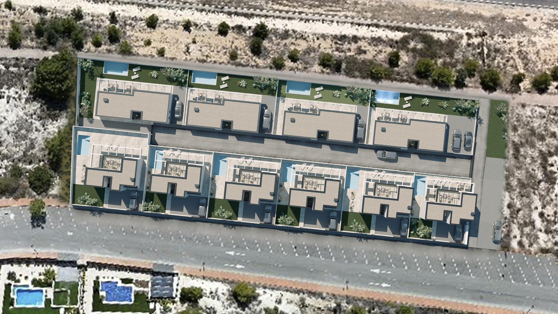 Plot boundary and landscaping of villa in Golf Puig Campana