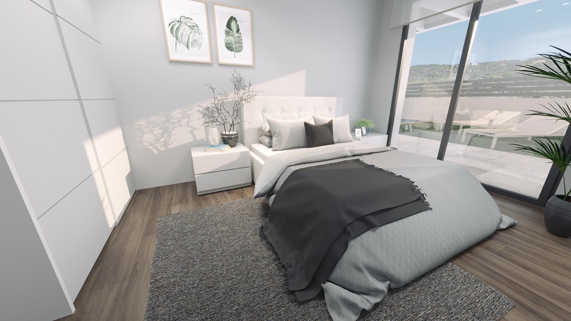 Upper terrace or solarium area of new-build villa, Golf Puig Campana