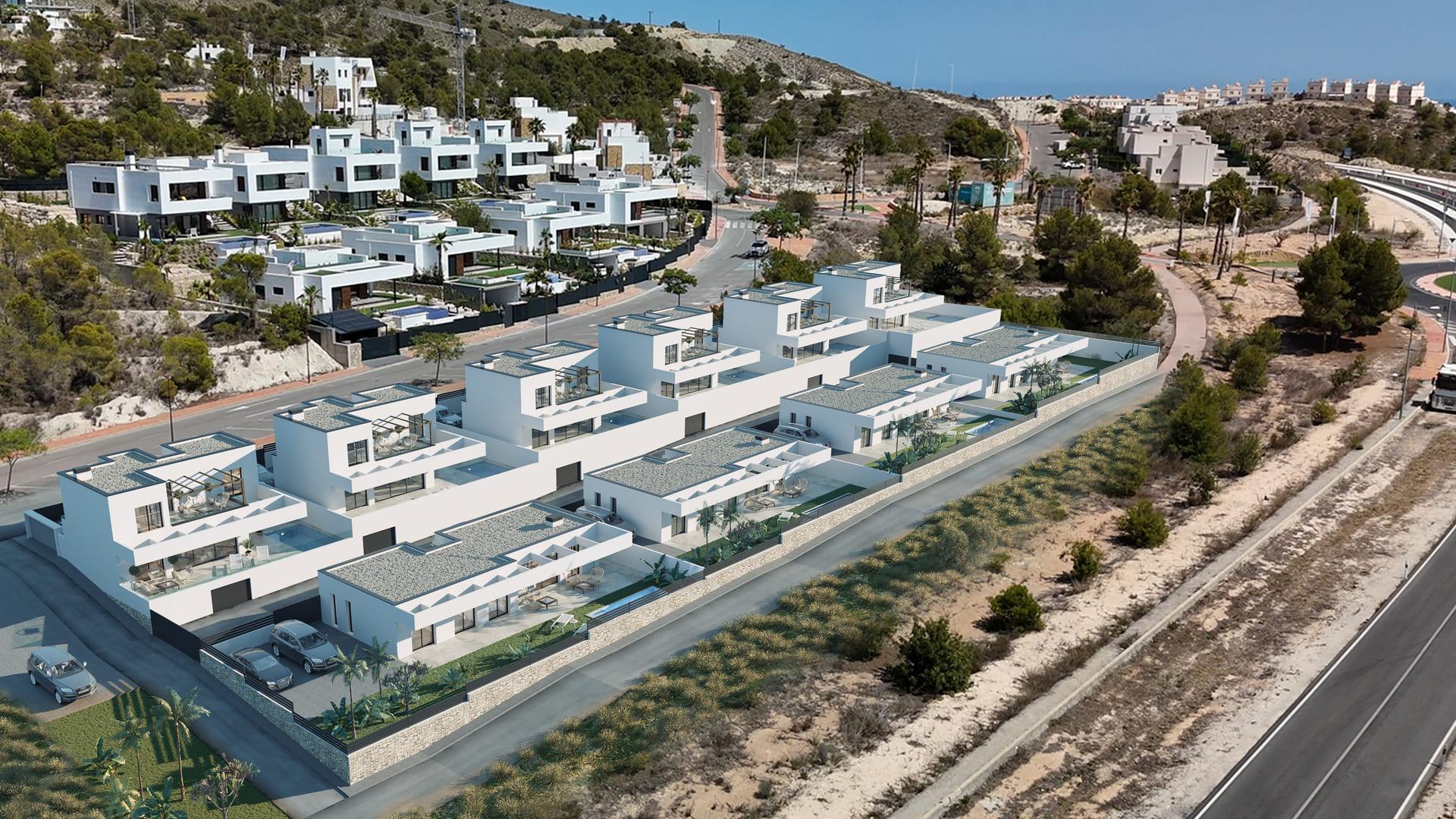 Floor plan layout of 3-bedroom new-build villa, Golf Puig Campana