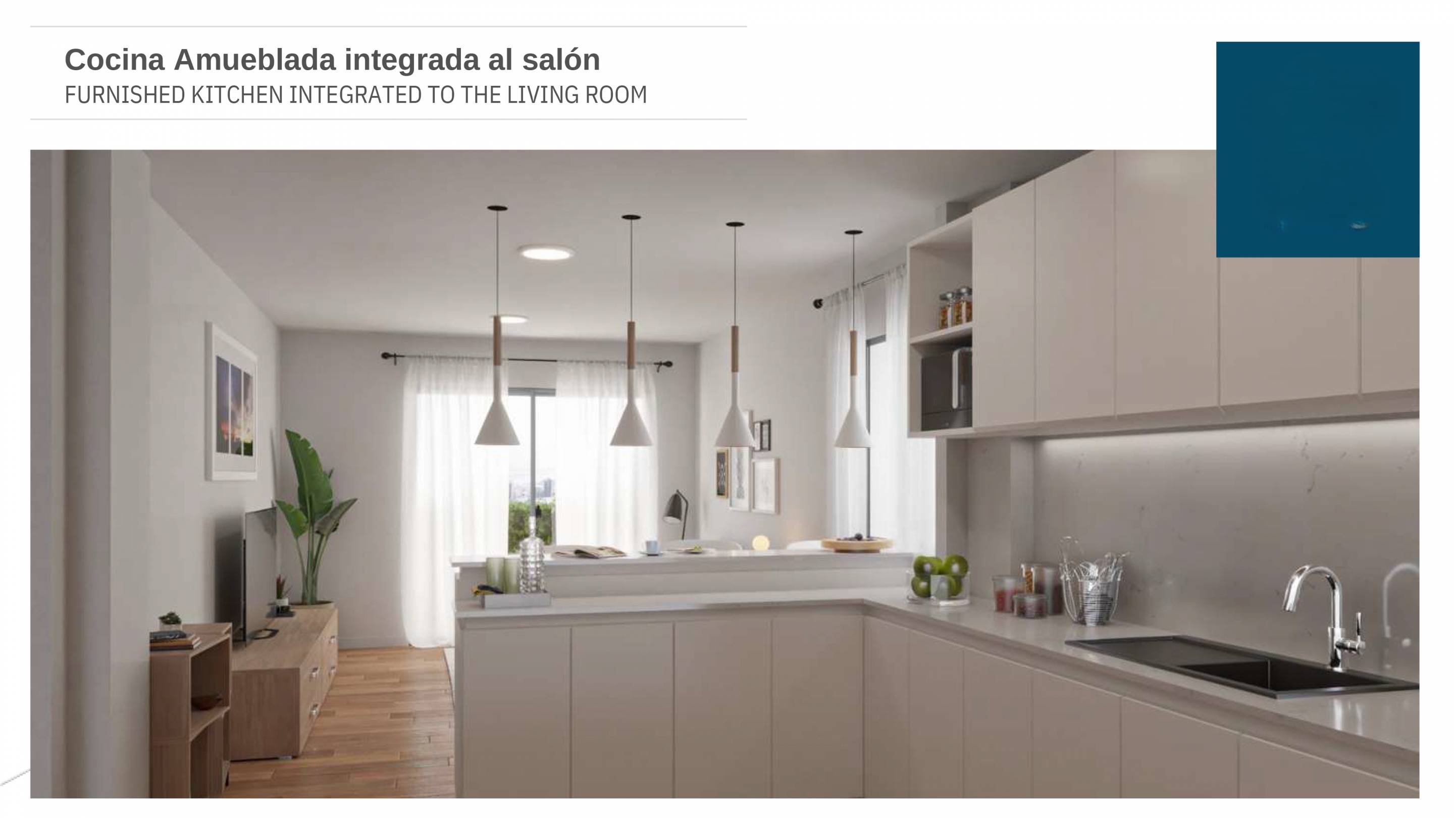Kitchen counter and appliances in penthouse, Torrenueva, Mijas