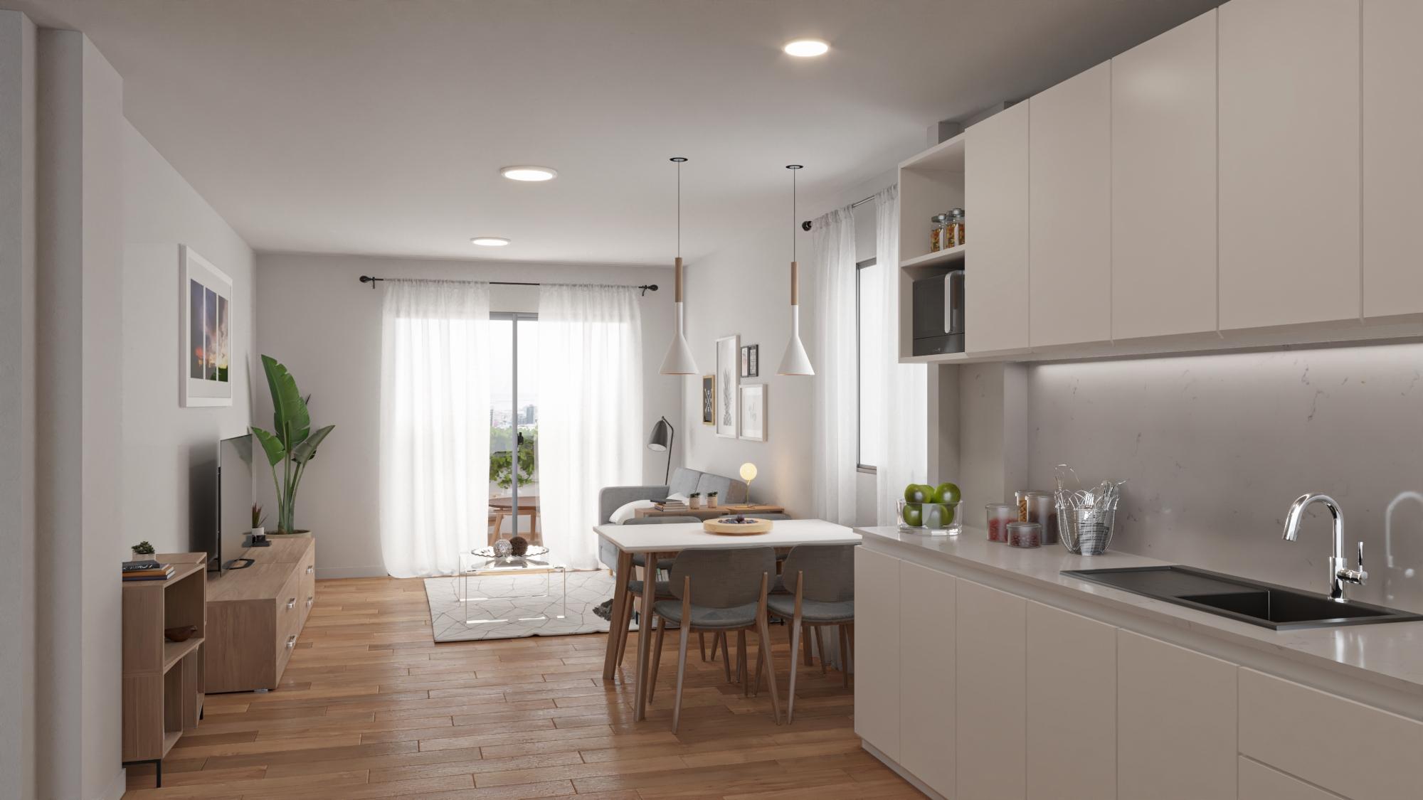 Bedroom with fitted wardrobe space, new-build penthouse, Torrenueva