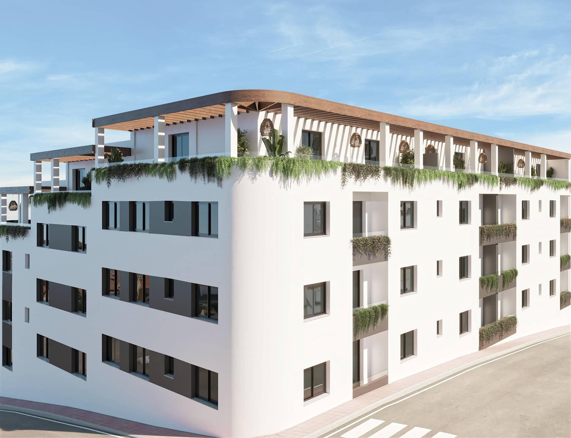 Communal entrance and lift lobby, Las Flores apartment block, Mijas