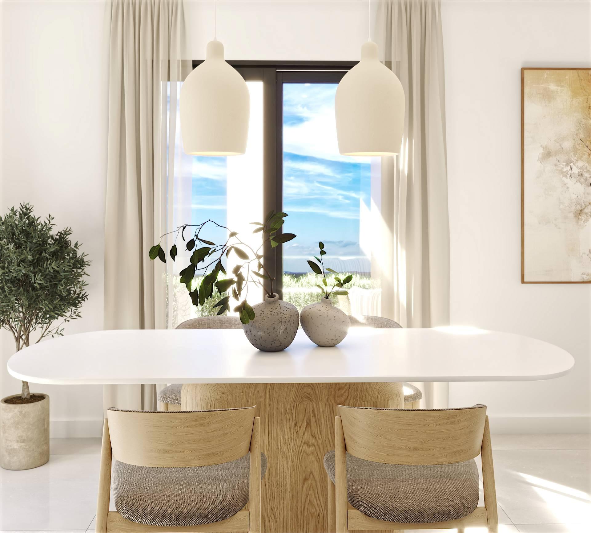 Kitchen worktop and fitted units in new-build apartment, Las Flores, Mijas