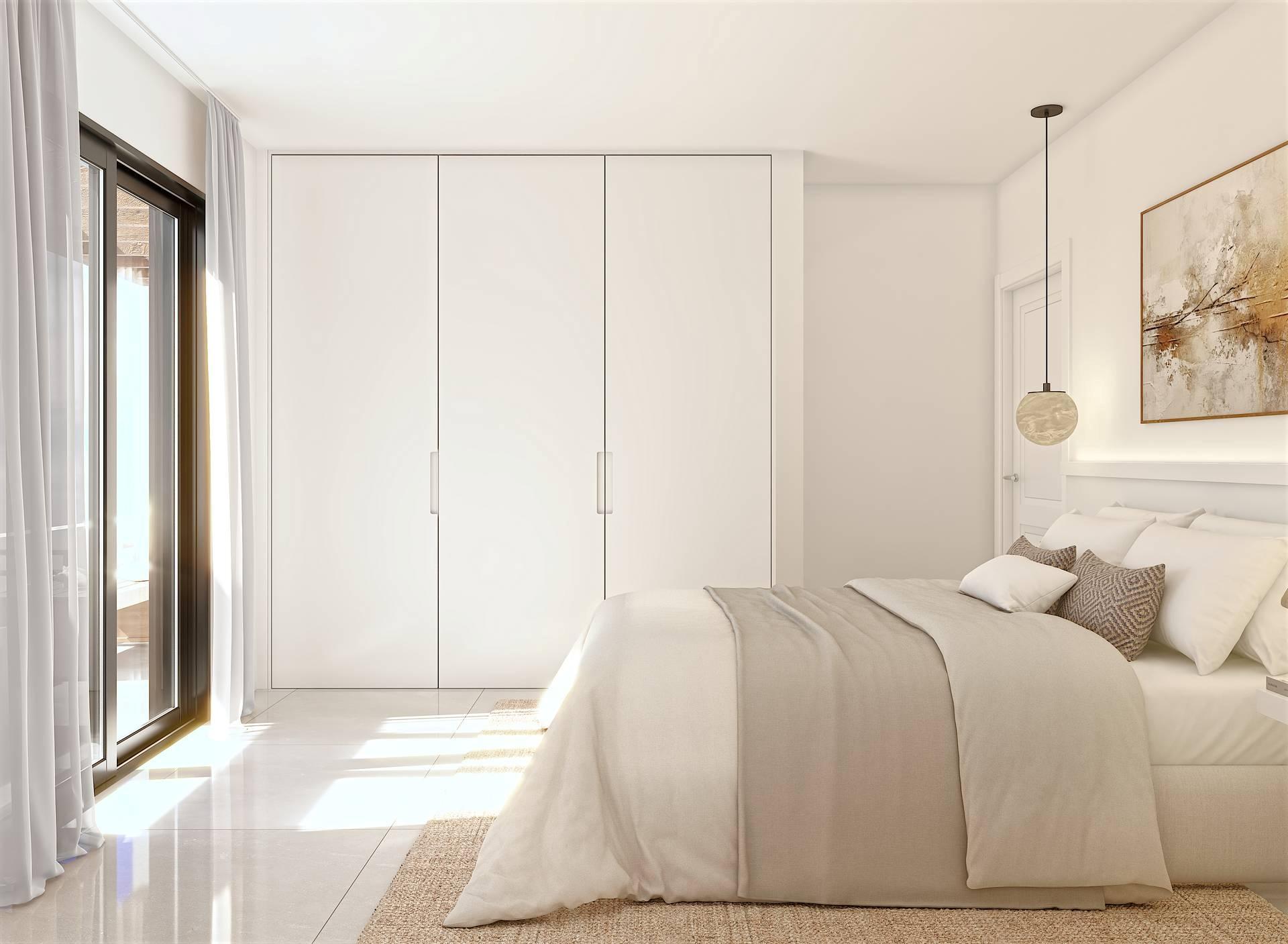 Bedroom with built-in wardrobes in 1-bed apartment, Las Flores, Mijas