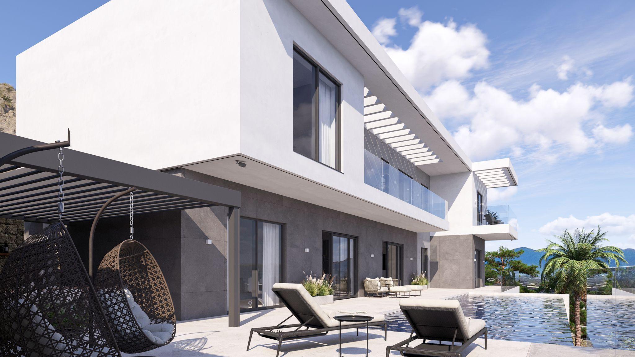 Night-time exterior of 7-bedroom villa, Finestrat Hills, Finestrat