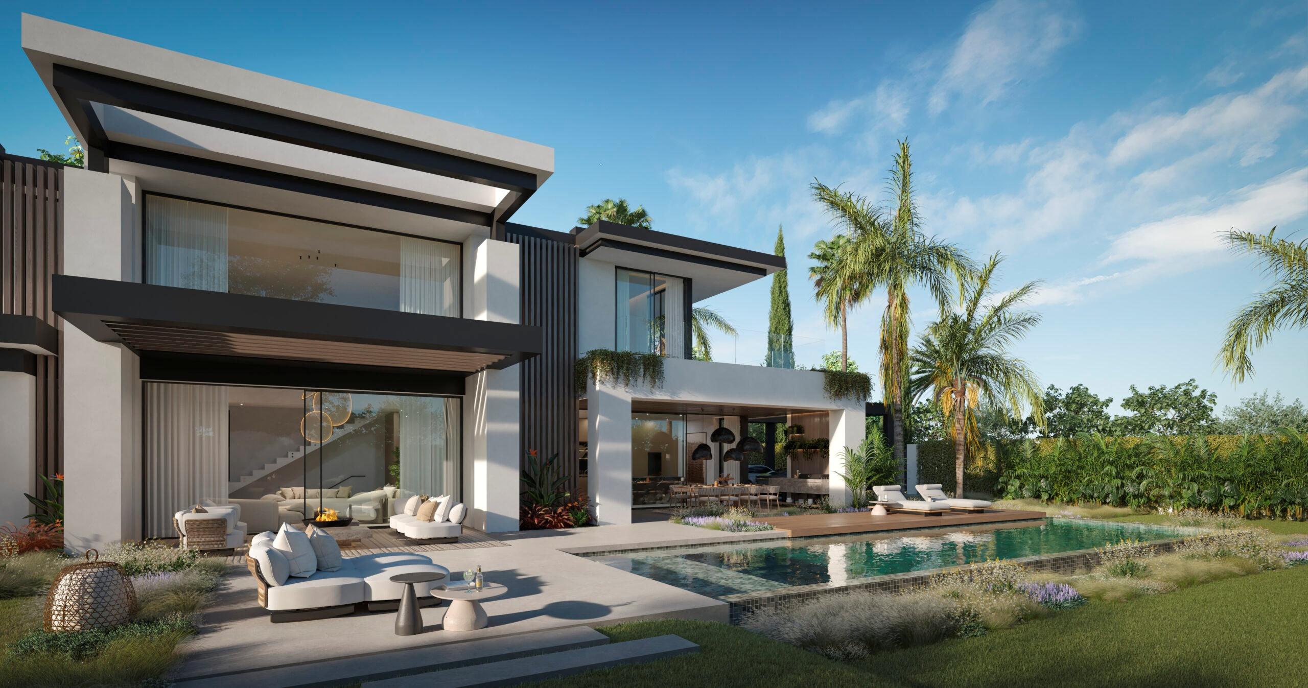 Upper floor bedroom with garden views, new-build villa, San Pedro de Alcántara