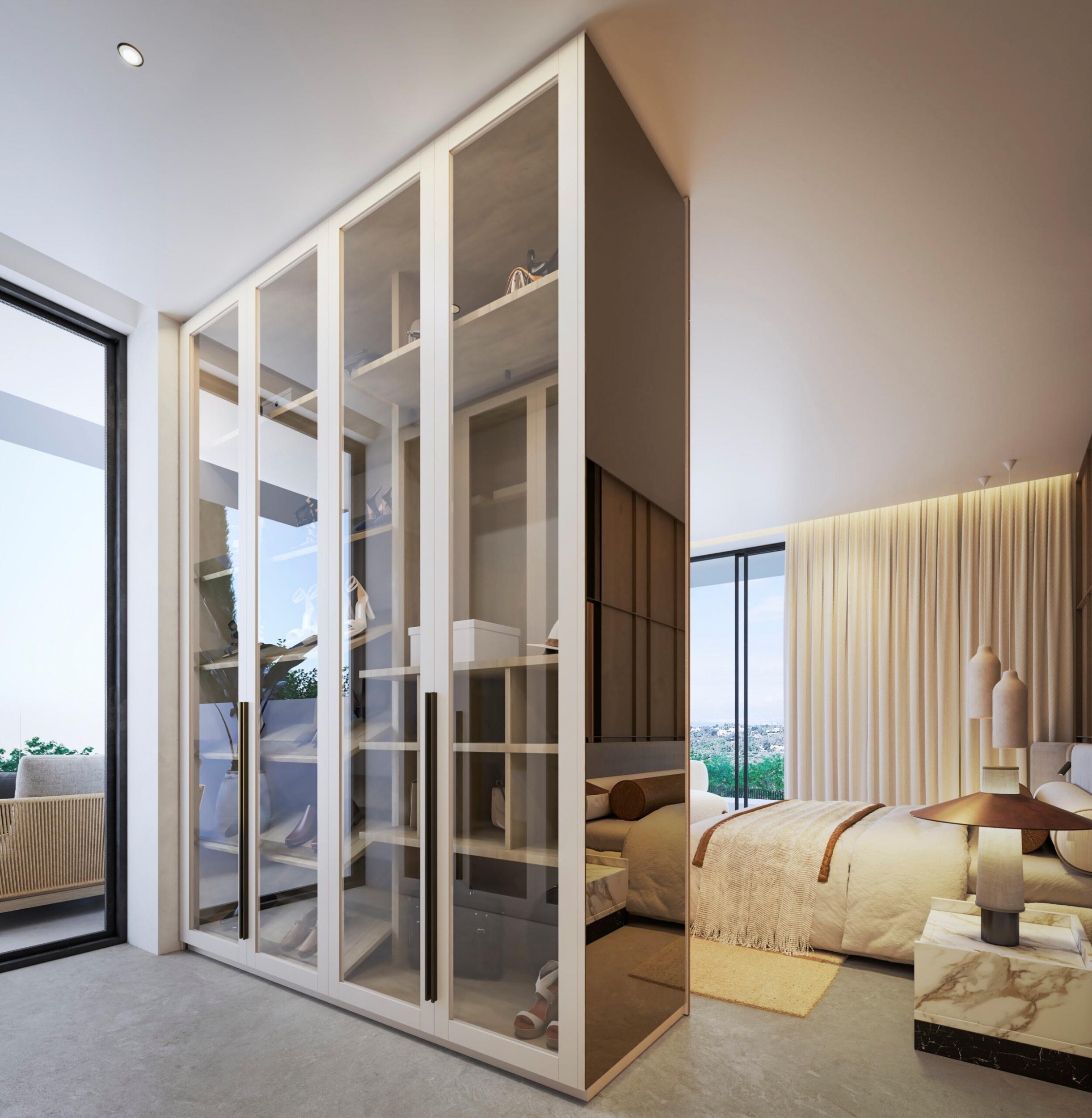 Dining area with access to terrace in new-build villa, San Pedro de Alcántara