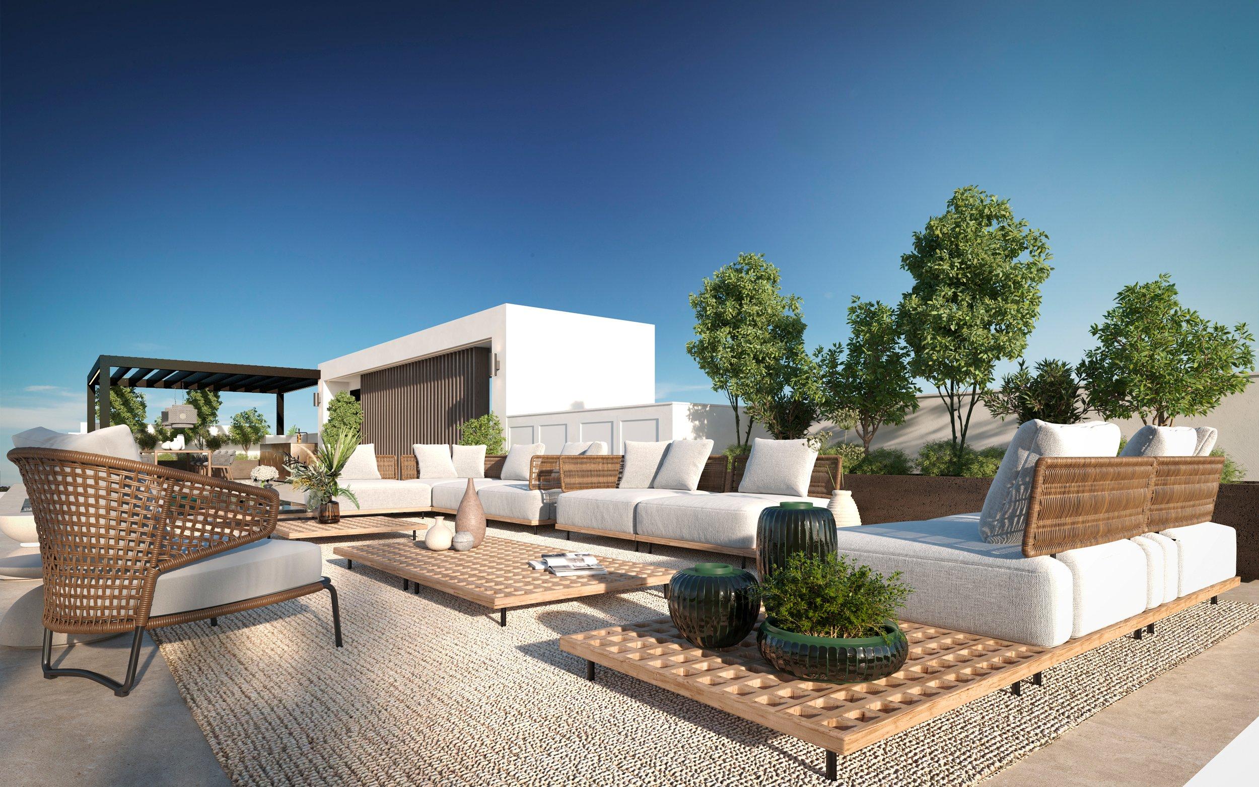 Wide exterior shot of 4-bedroom villa and plot in San Pedro de Alcántara