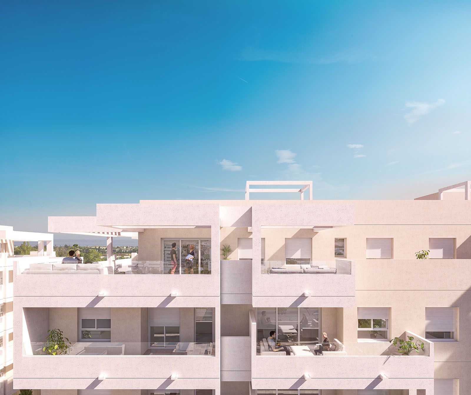 Living area detail in 4-bedroom new-build apartment, Rodeo Alto-Guadaiza-La Campana