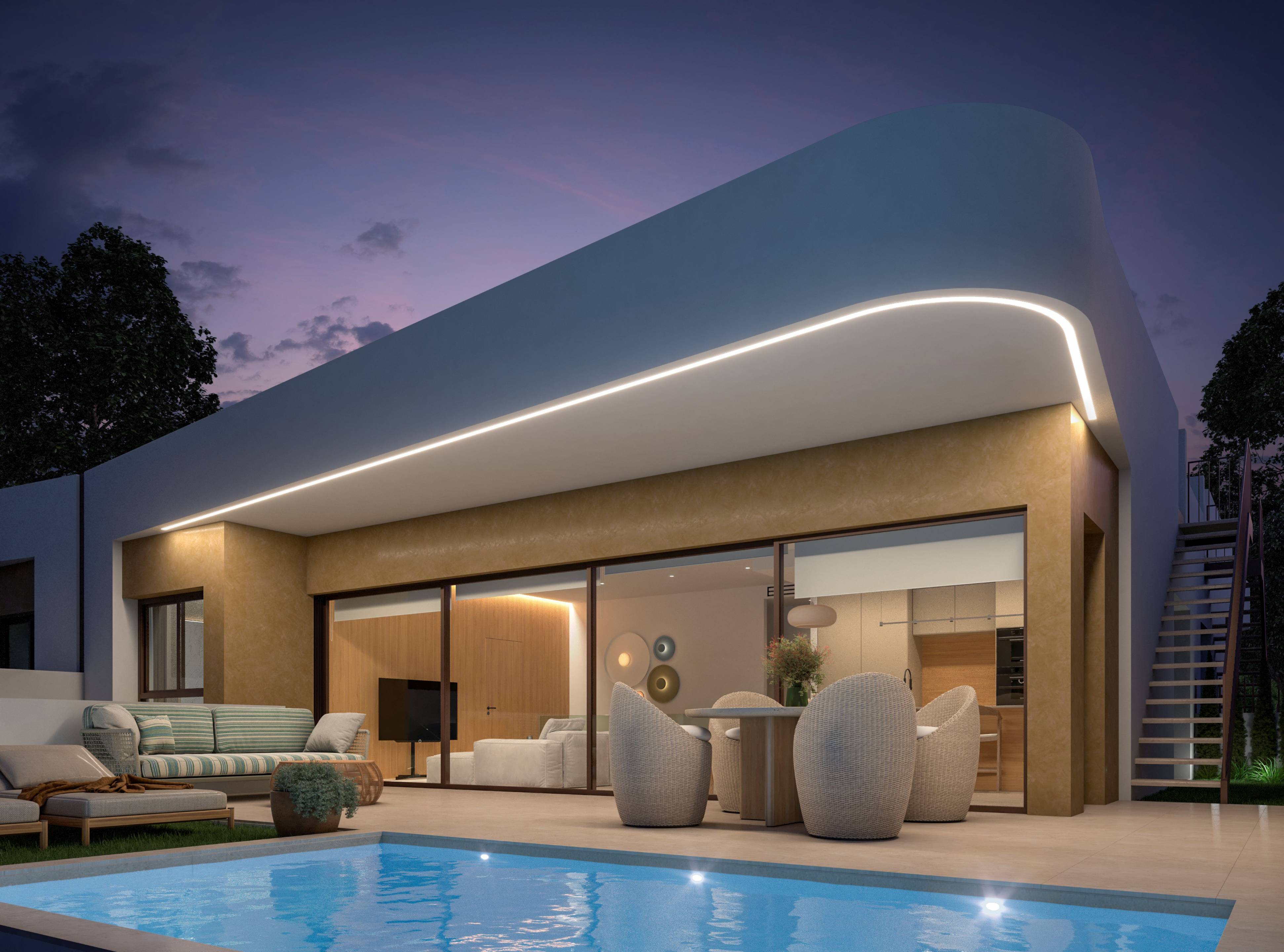 New-build villa for sale in Dolores, Alicante - exterior front view of 3-bedroom property