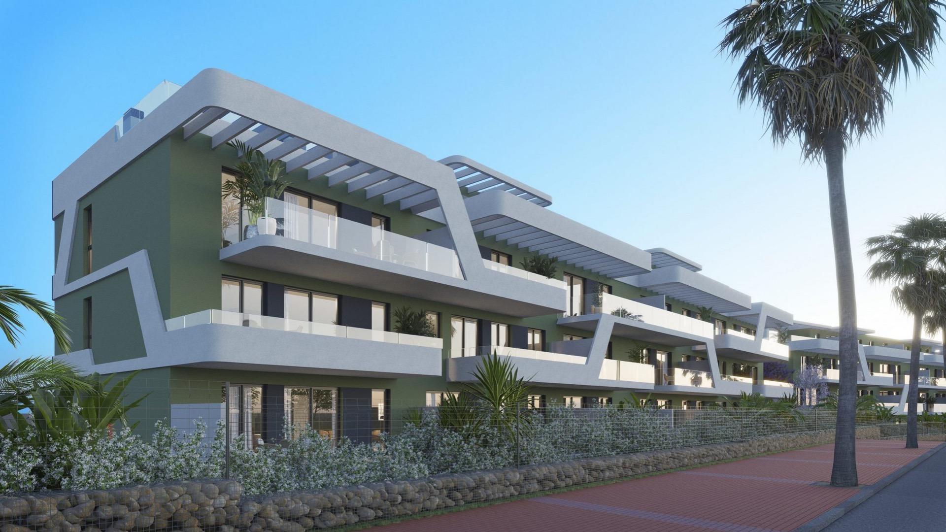 Penthouse for sale in La Cala de Mijas, Mijas - exterior view of new-build development with communal pool