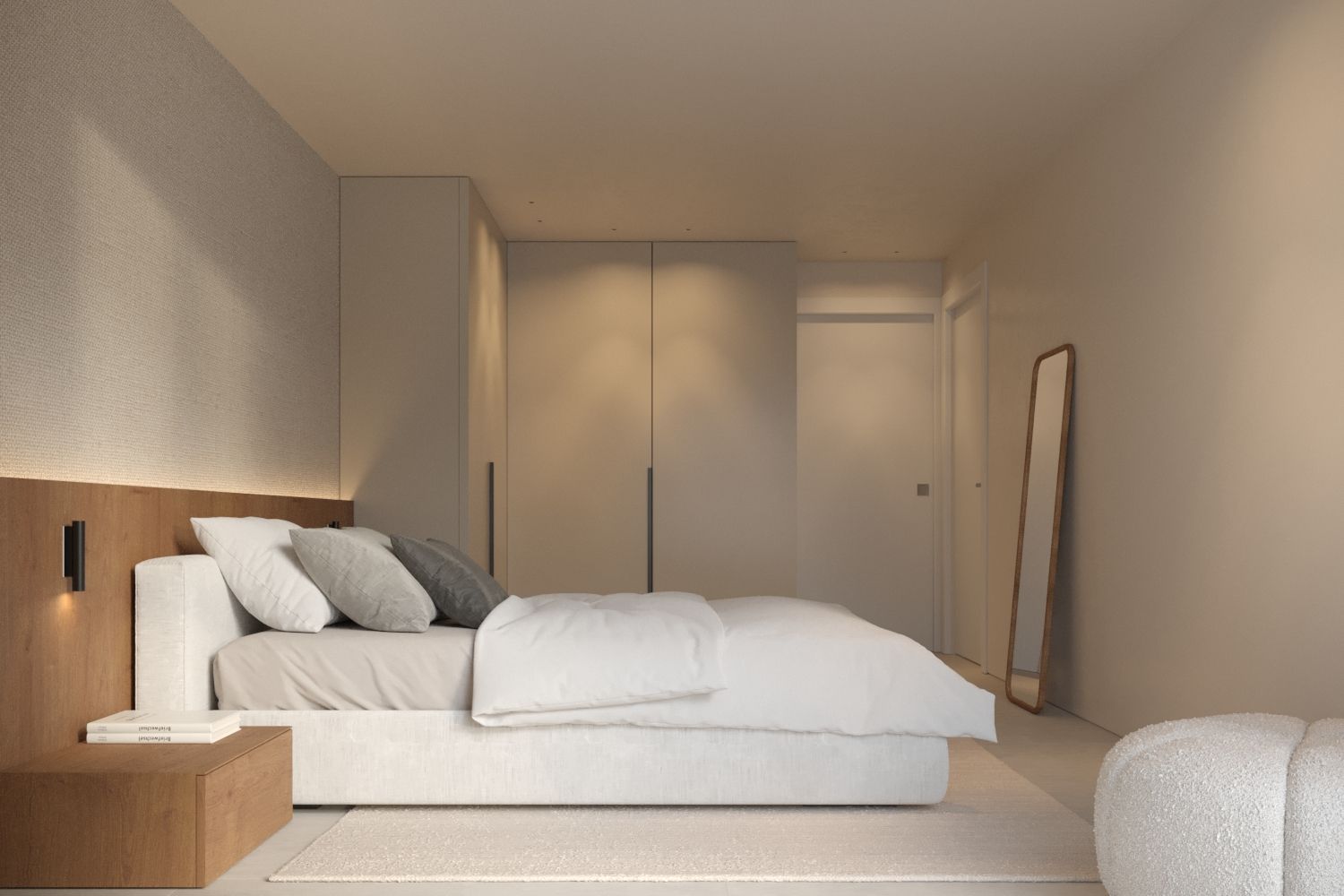 Bedroom 2 in new-build villa showing window and floor, Dolores