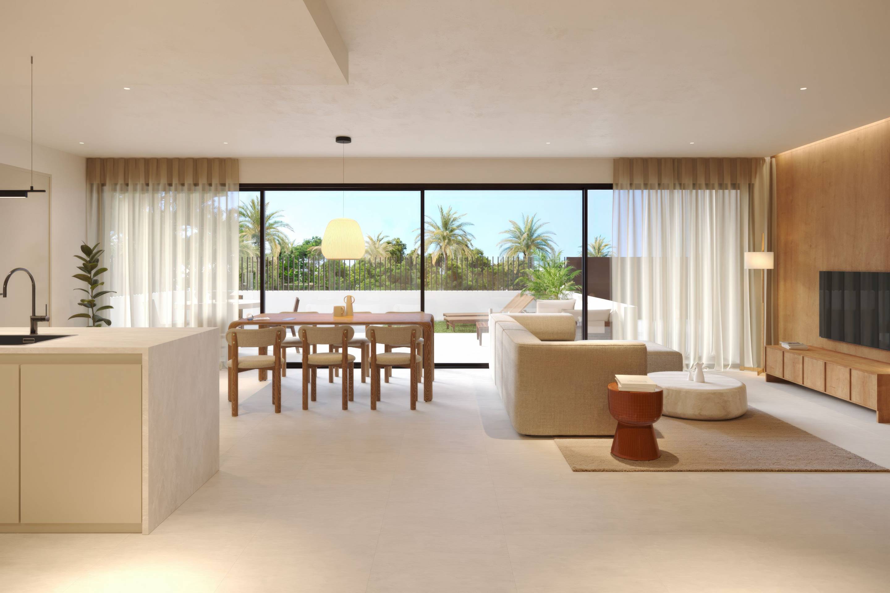 Exterior side view of new-build villa on 198m2 plot in Dolores