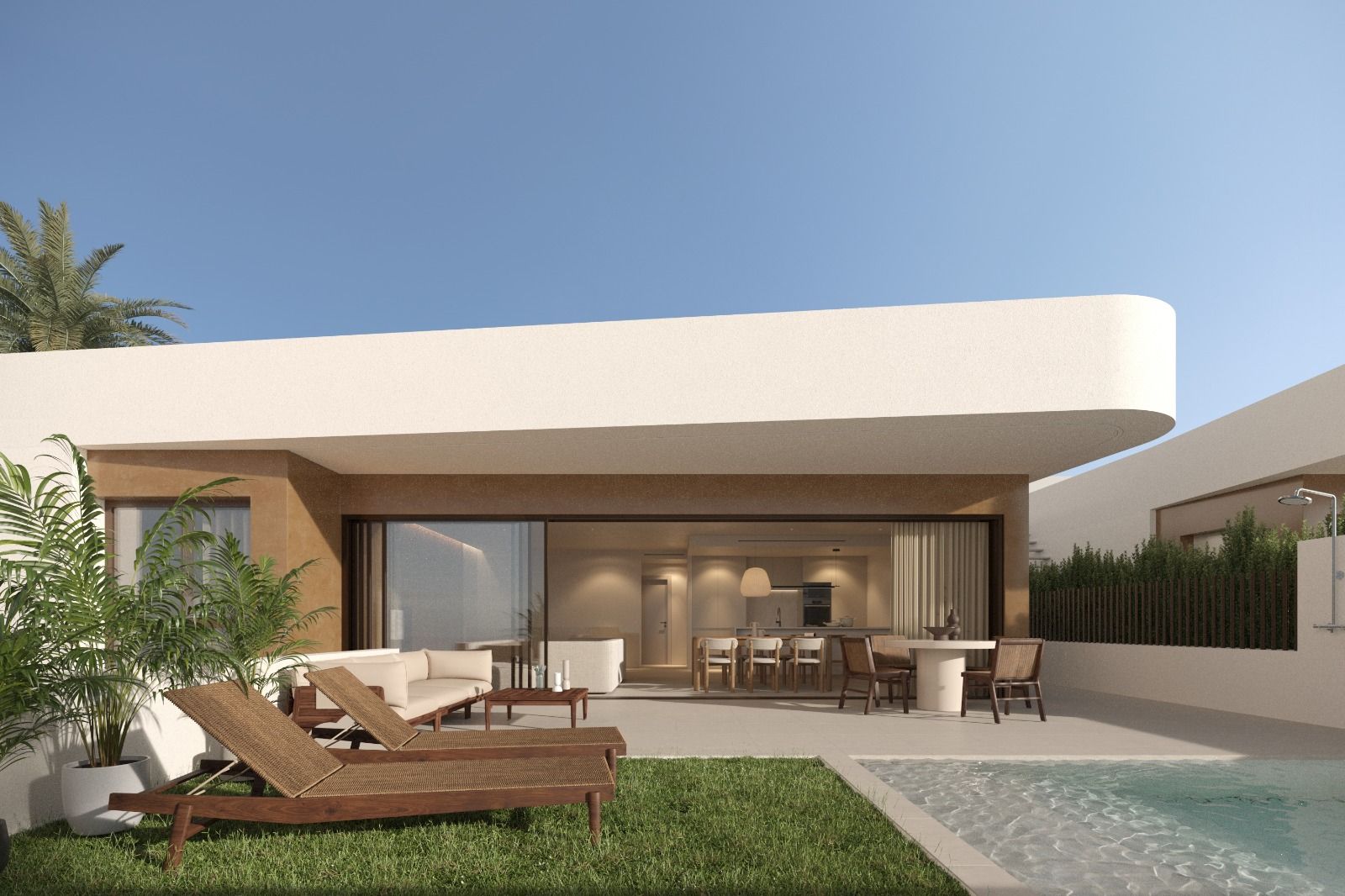 Plot boundary and landscaping of 3-bedroom villa in Dolores