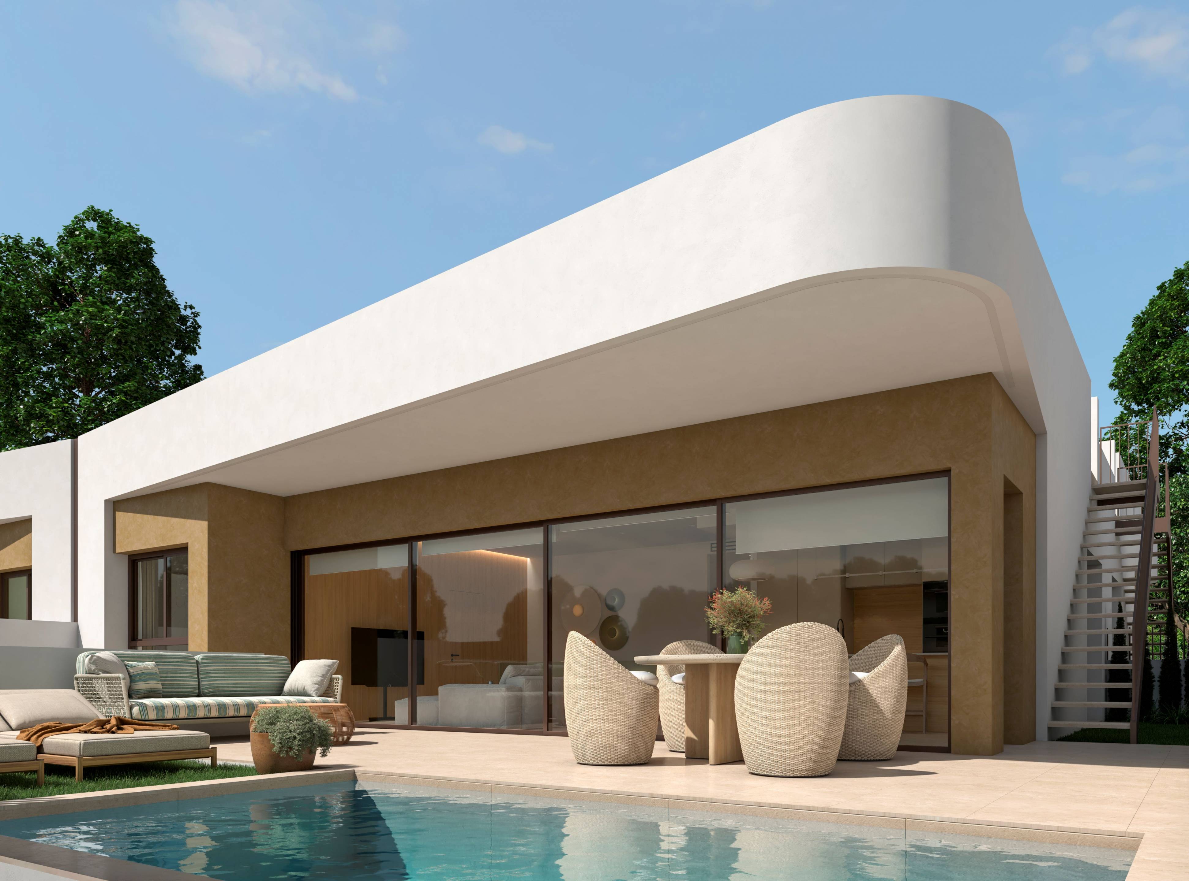 Overview of 198m2 plot and 126m2 build, new-build villa in Dolores