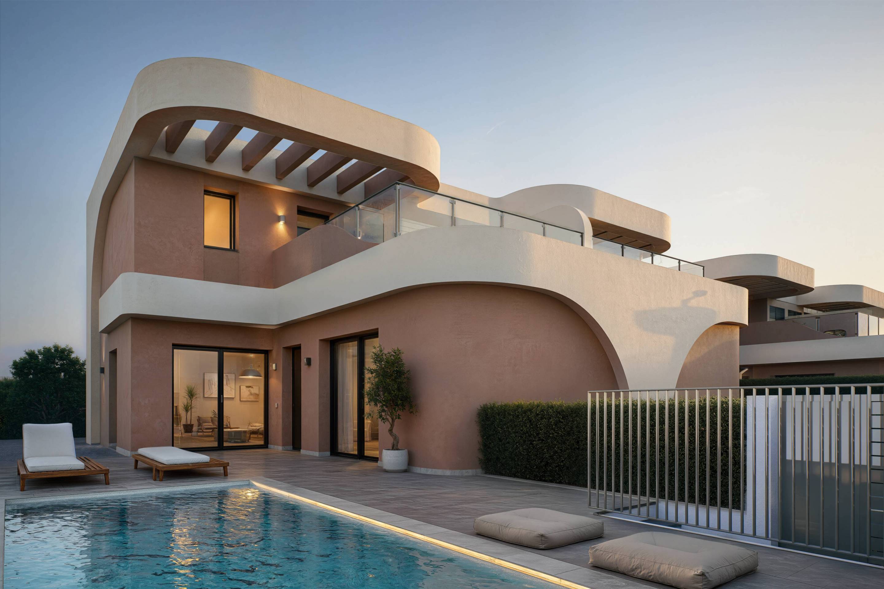 New-build villa for sale in Daya Nueva, Comunidad Valenciana - exterior front view of single-storey property