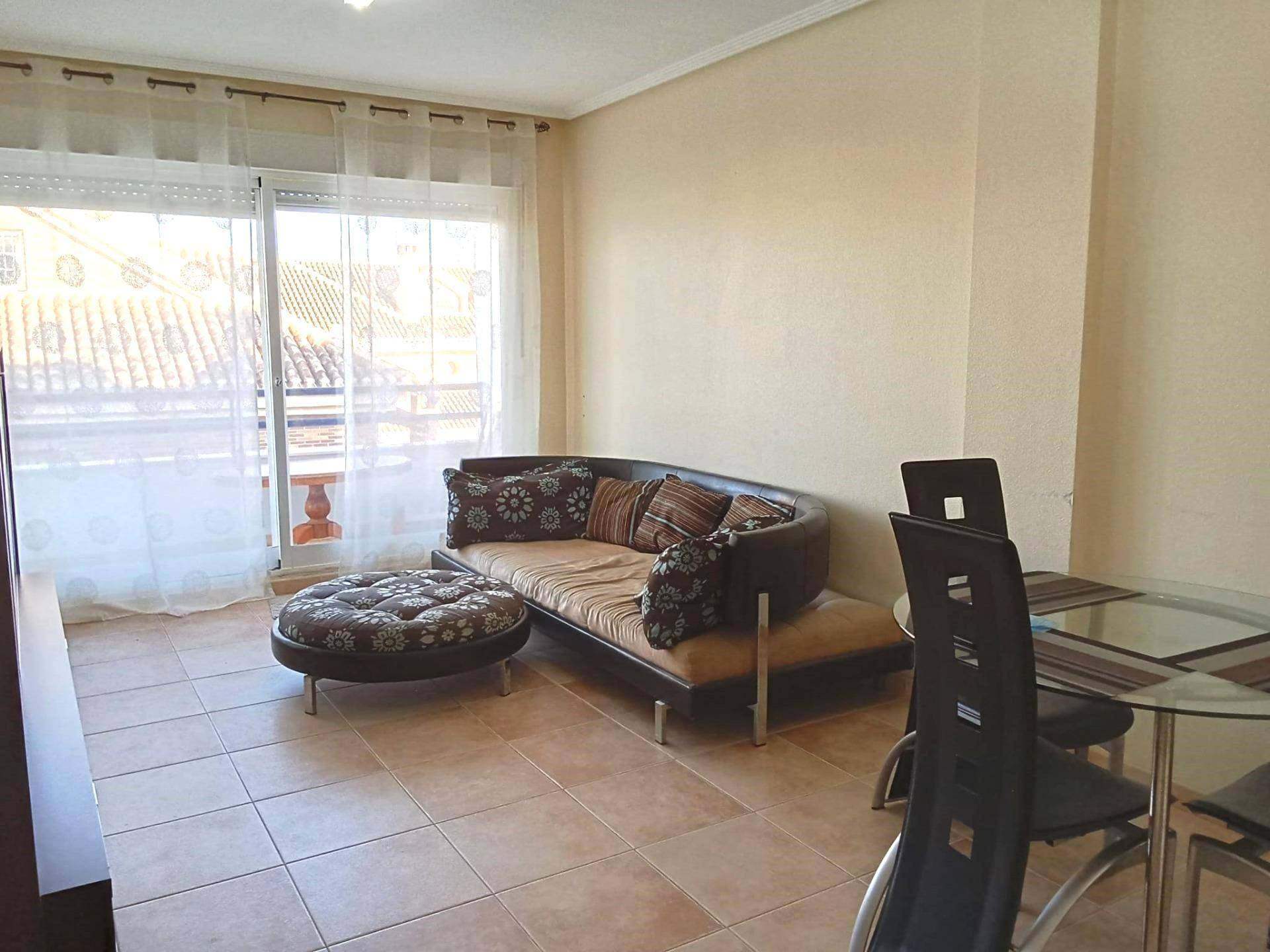 Open terrace accessed from living room, penthouse in La Veleta, Torrevieja