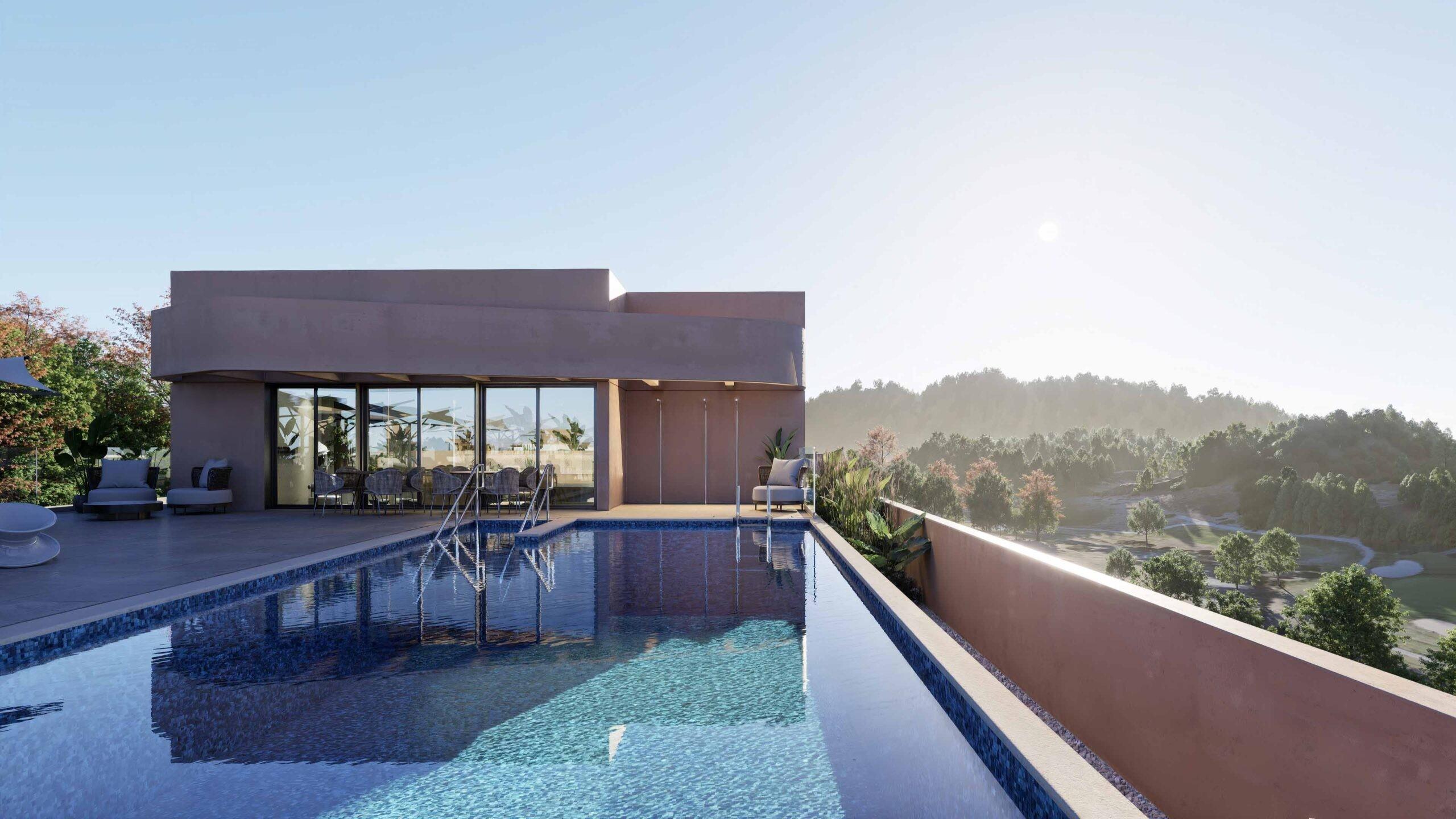 Built-in storage in bedroom of new-build apartment, Estepona Golf