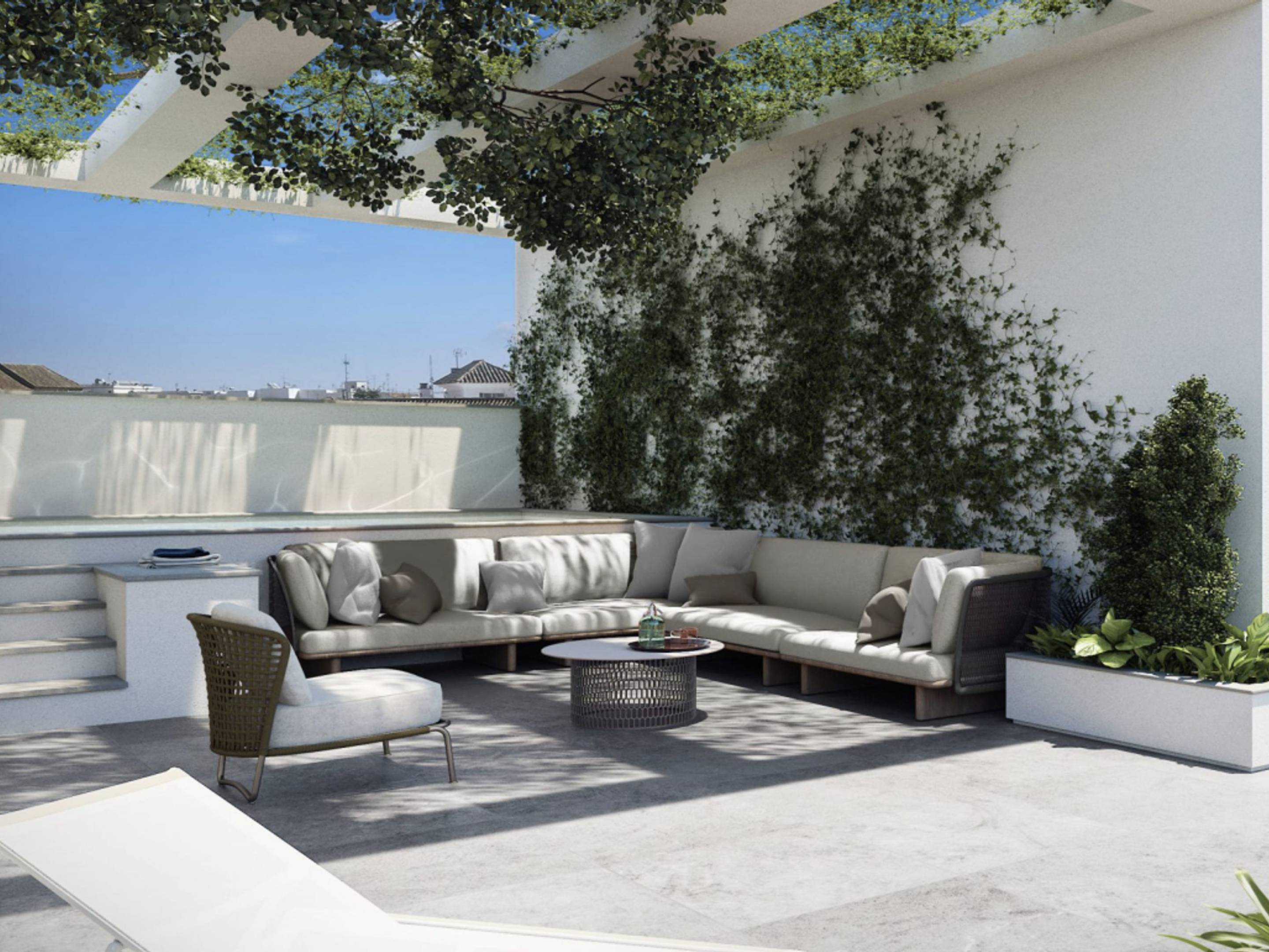 Living area in 3-bedroom penthouse, Estacion de autobuses