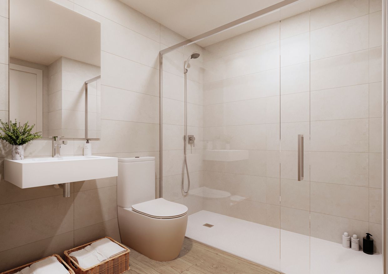 Kitchen worktop and appliances in new-build apartment, Calpe