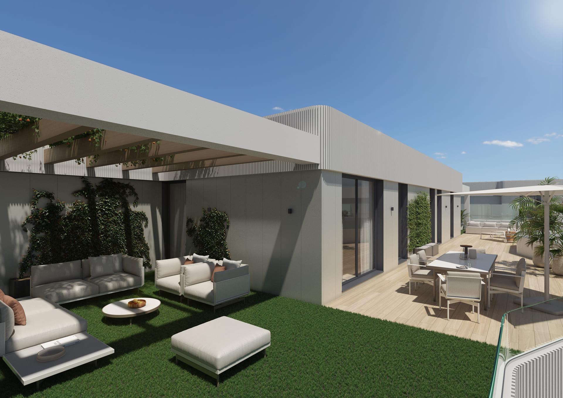 Complex grounds of the penthouse in Las lagunas centro, Mijas