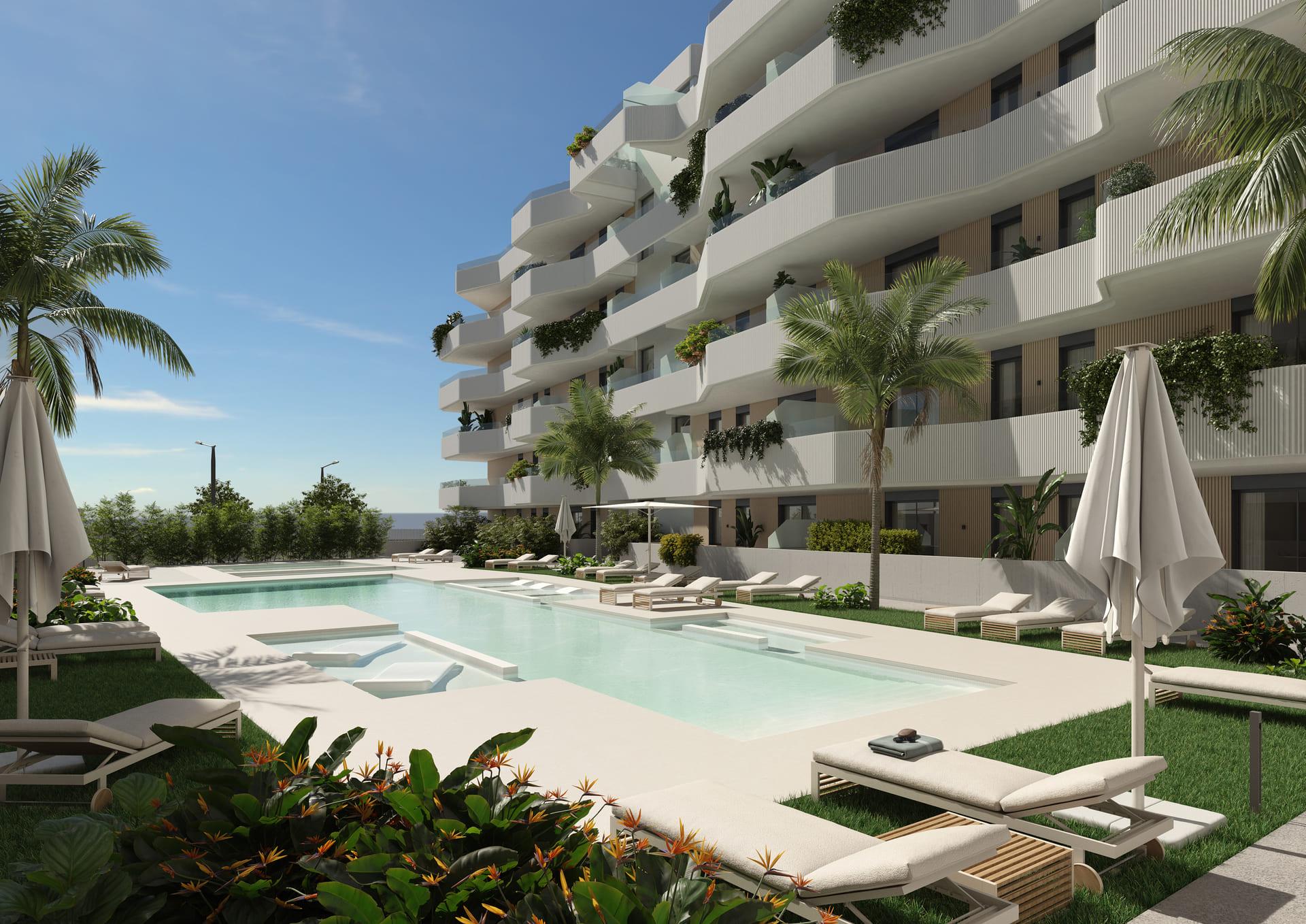Living area in 2-bedroom penthouse, Las lagunas centro