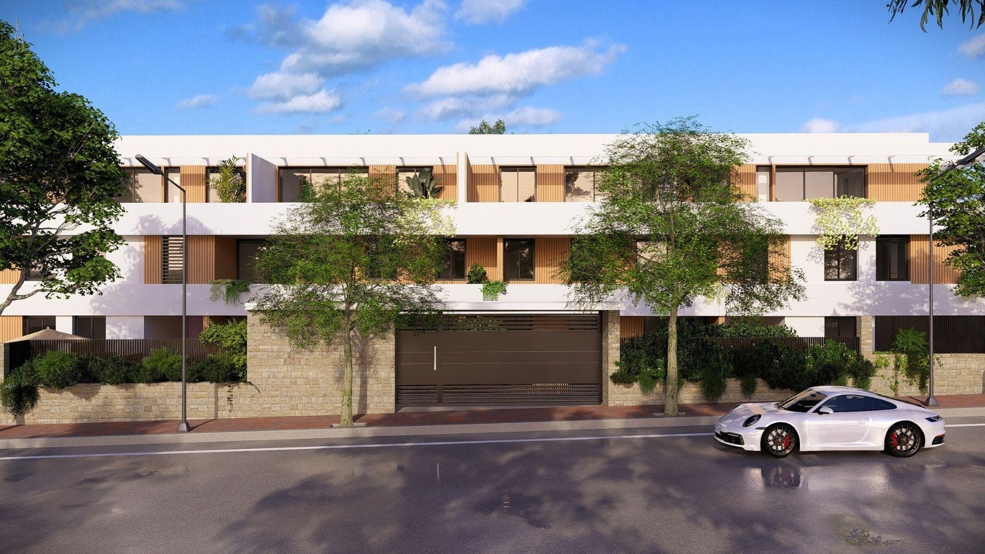 Lift lobby on ground floor, new-build development, Pueblo, Jávea