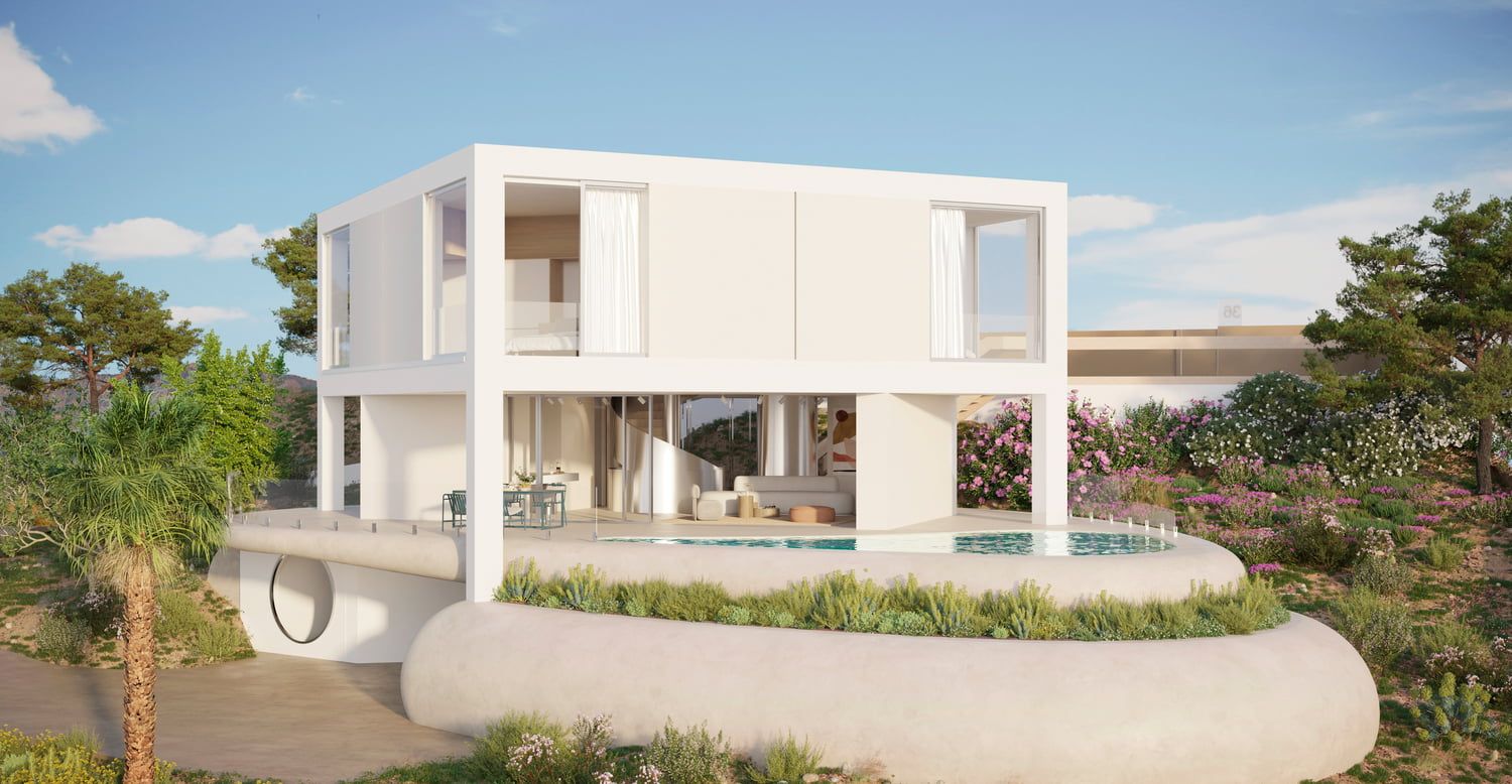 Villa for sale in Las Colinas Golf, Orihuela - exterior view of new-build villa on large plot