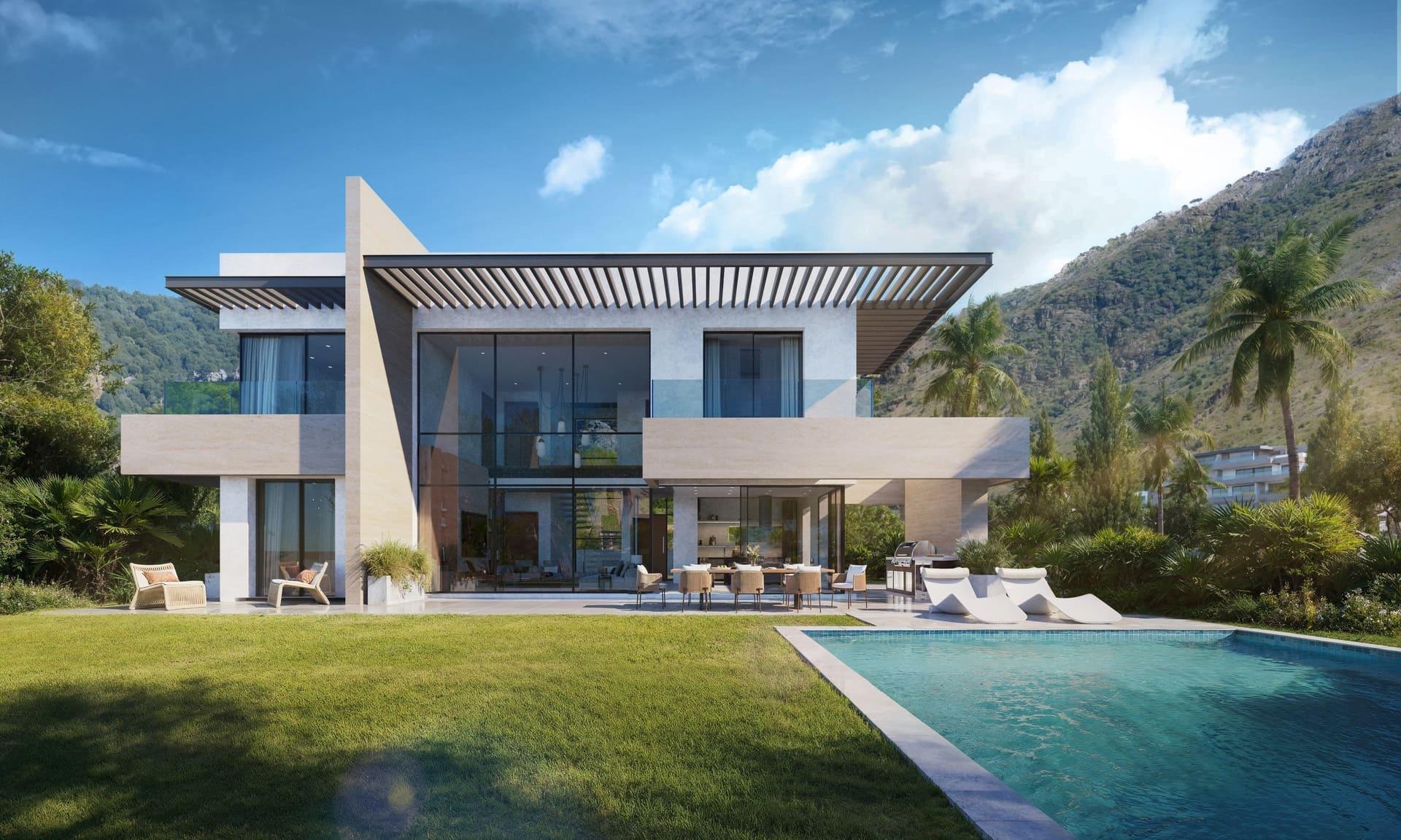 Entrance gate of new-build villa on 605m2 plot, El Higuerón