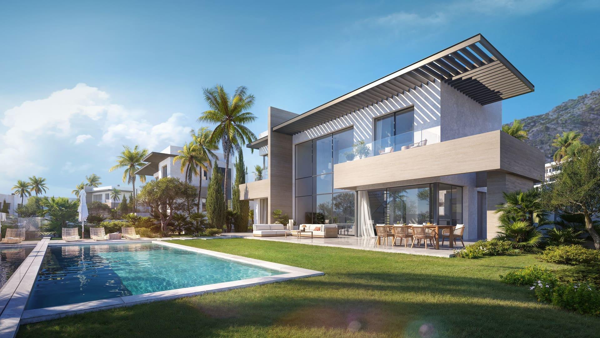 Developer CGI render of completed 5-bedroom villa, El Higuerón, Mijas