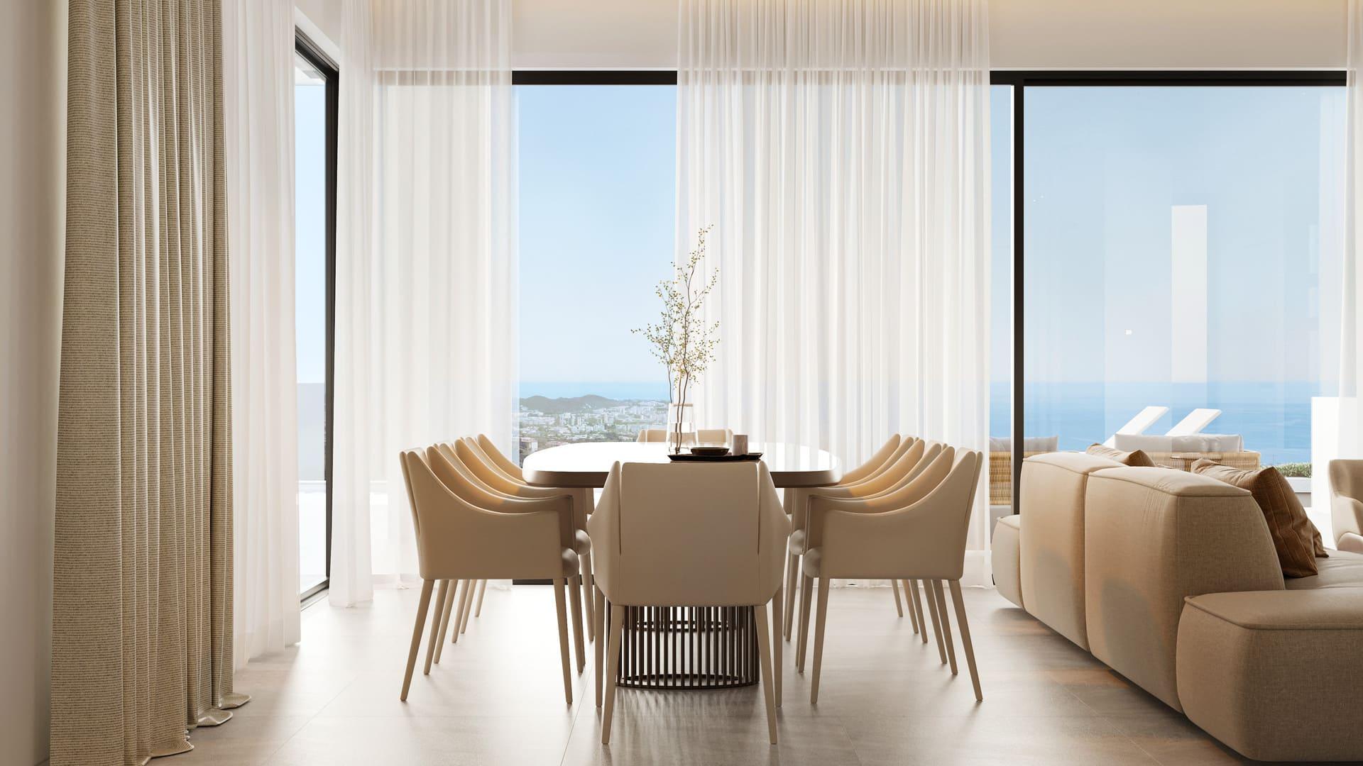 Dining area in 5-bedroom new-build villa, El Higuerón, Mijas
