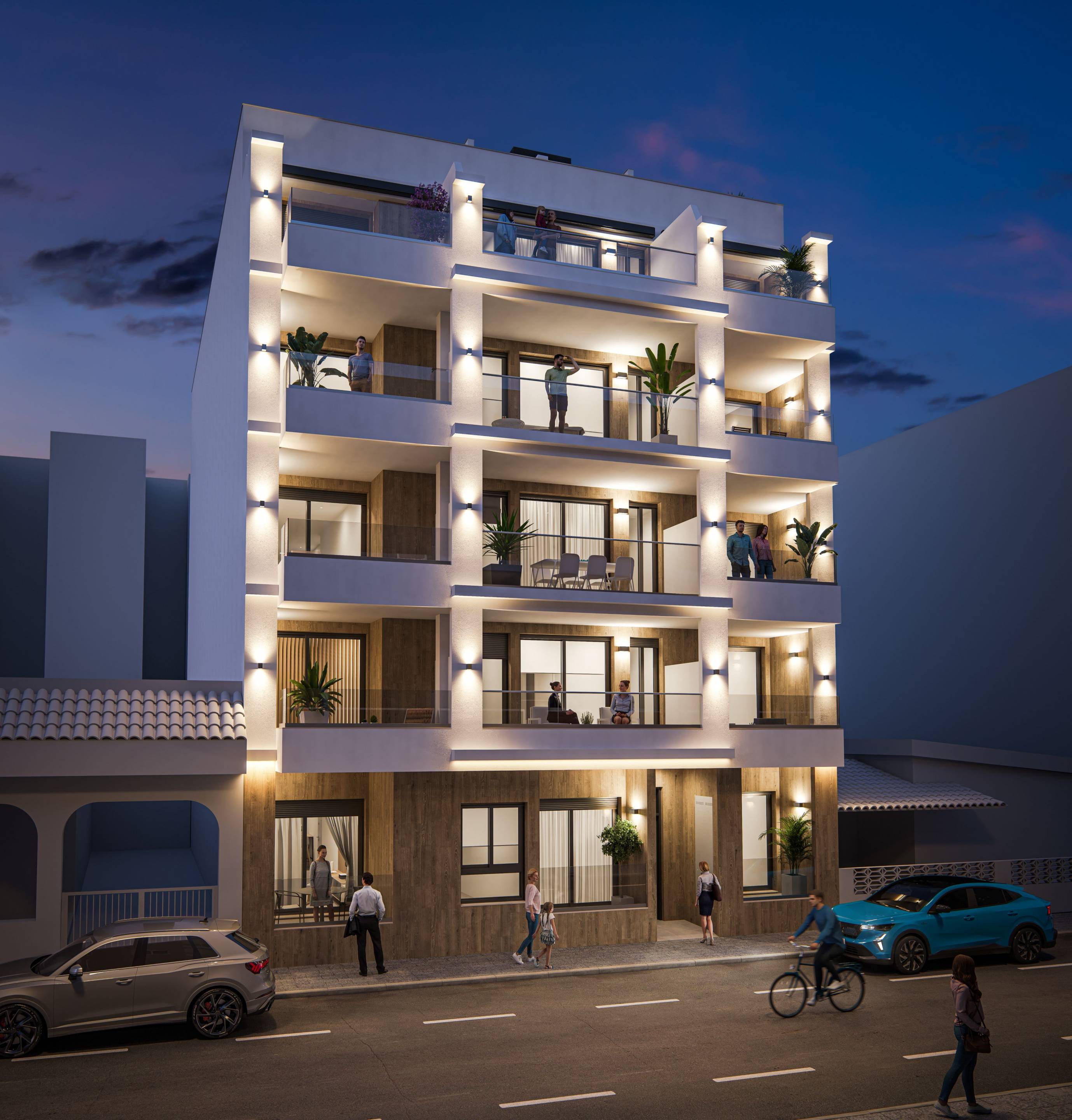 Open-plan living and dining area in 2-bedroom penthouse, Centro, Torrevieja