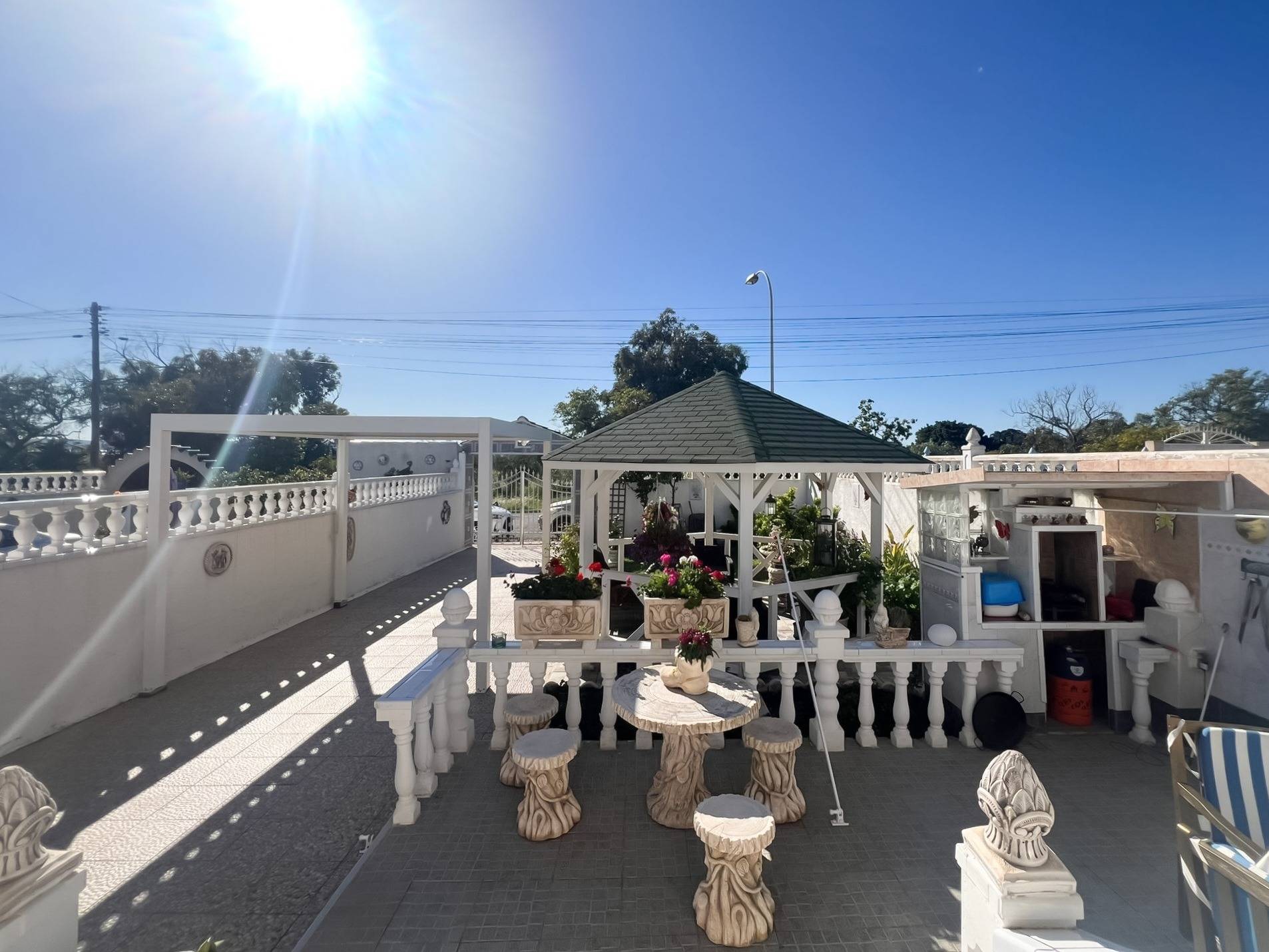 View through window to exterior from inside villa, La Siesta, Torrevieja